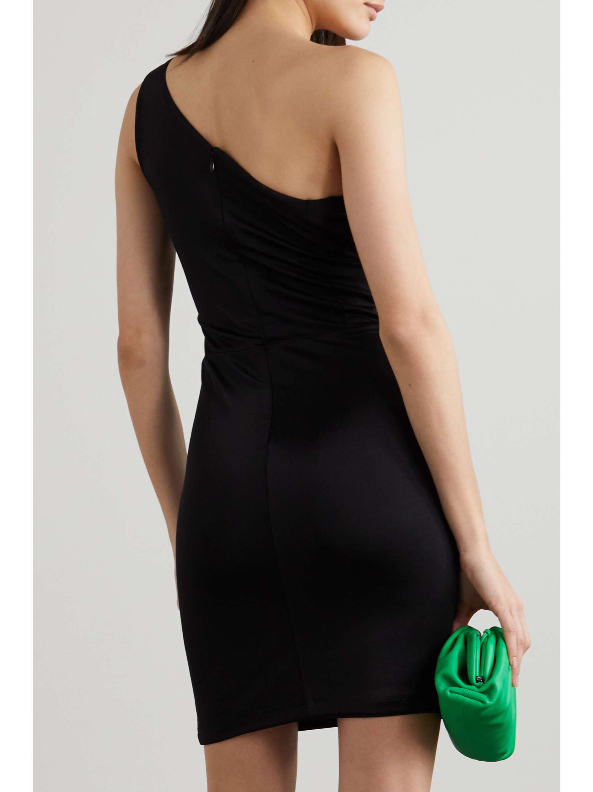 ET OCHS Mila one-shoulder cutout stretch-satin jersey mini dress