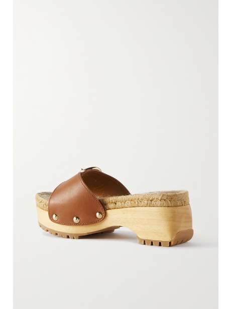 Camel Viviane buckled leather platform sandals | SEE BY CHLOÃ | NET-A-PORTER