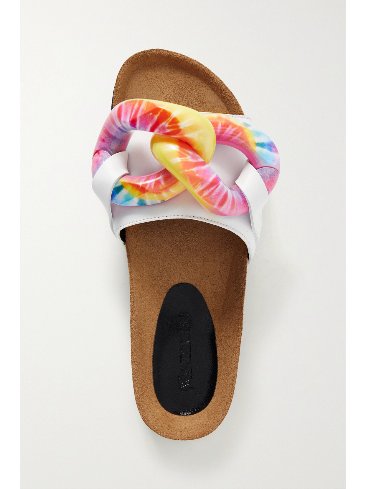 Jw Anderson Chain-embellished Leather Slides In White