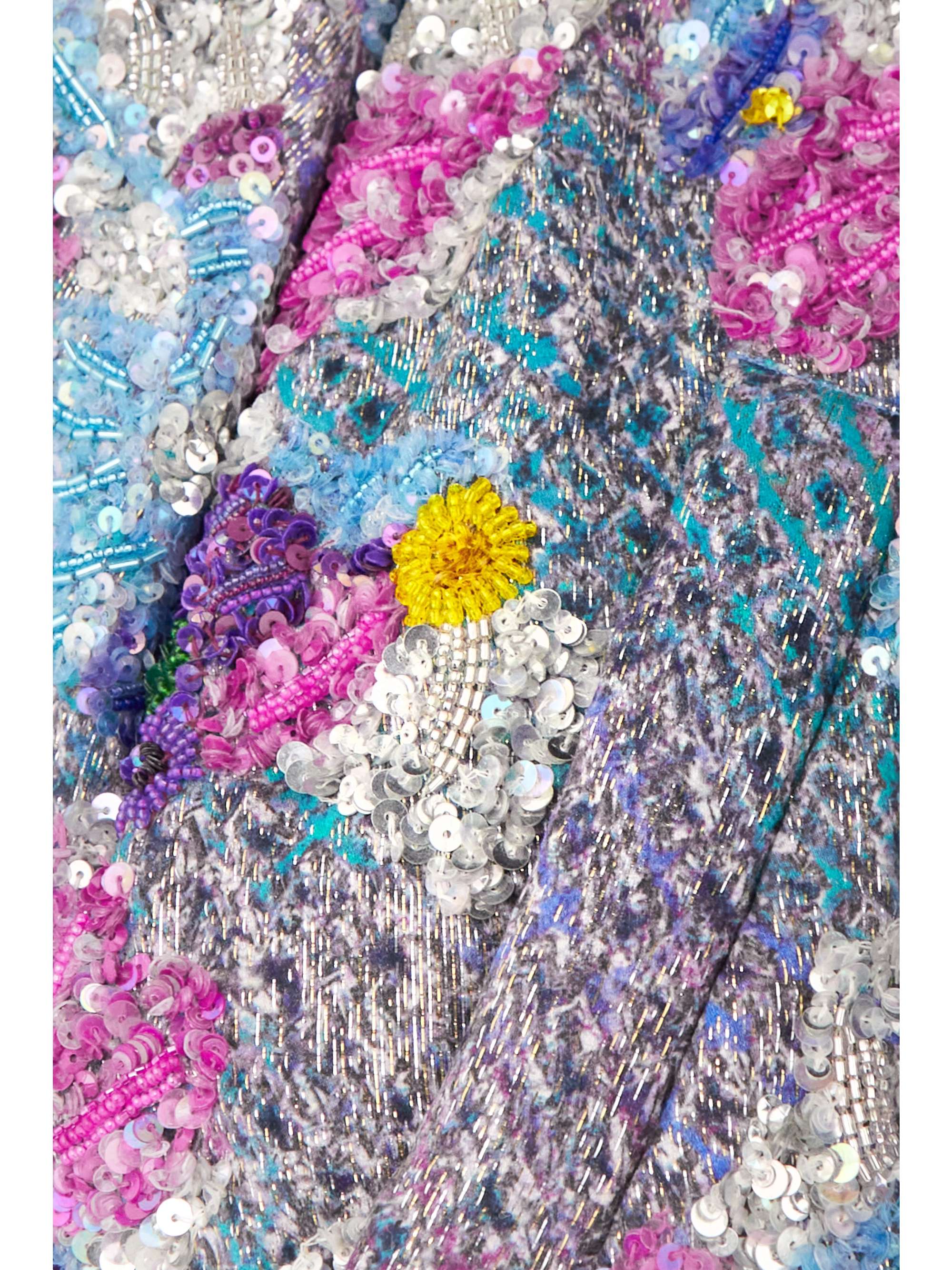 ISABEL MARANT Adeline sequin and bead-embellished padded silk-blend bomber jacket