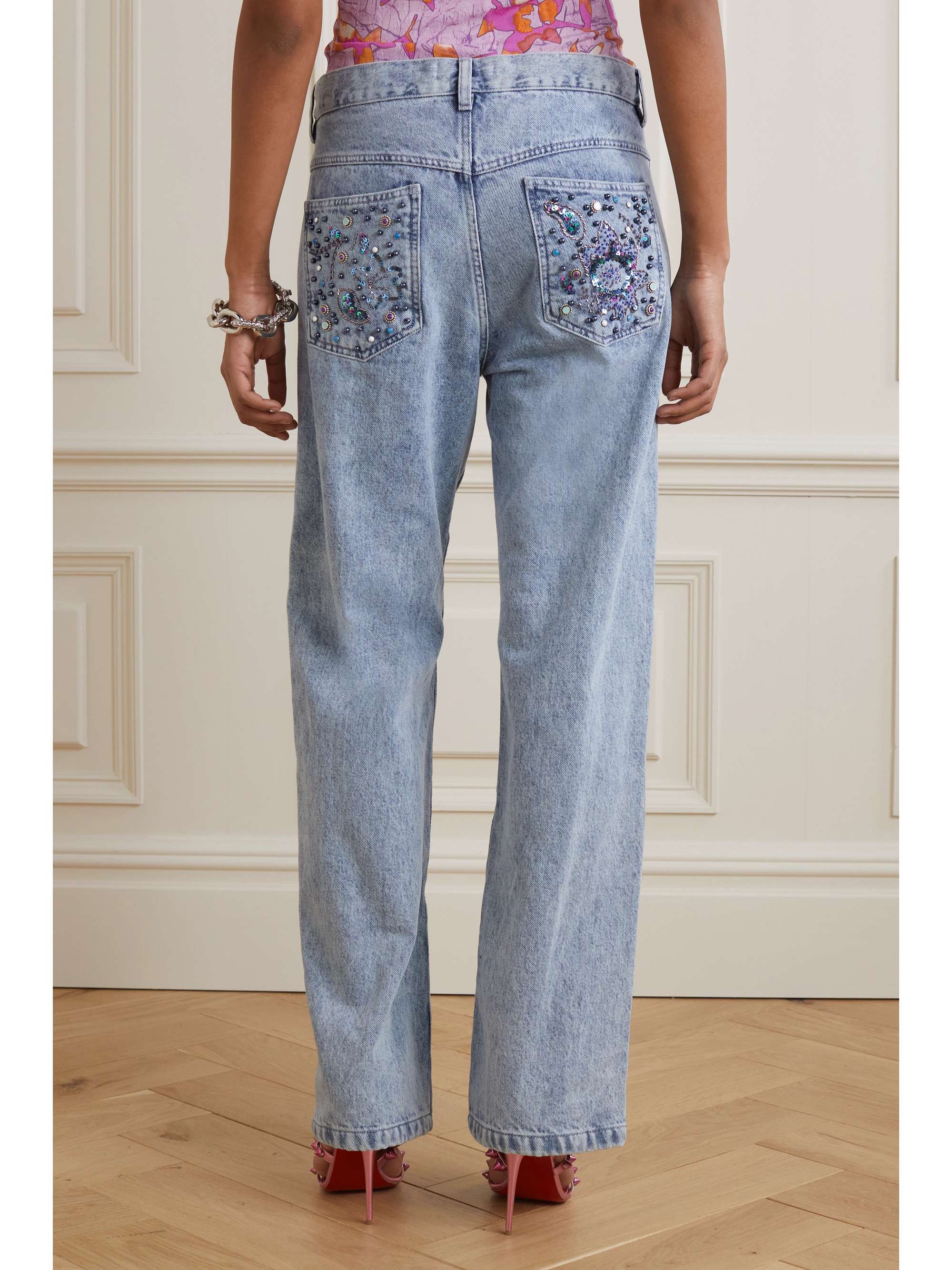 ISABEL MARANT Nadegei embellished straight-leg jeans