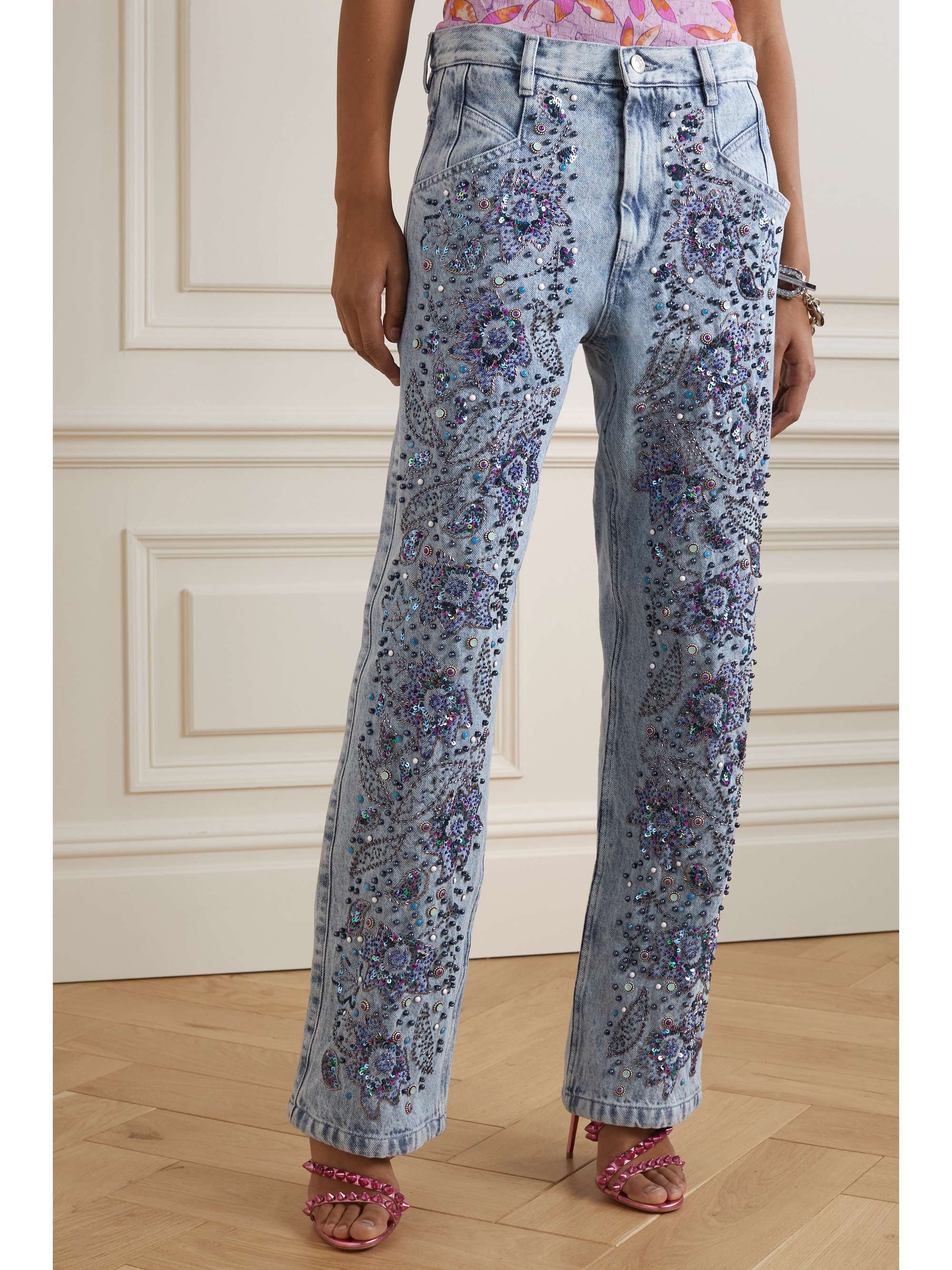ISABEL MARANT Nadegei embellished straight-leg jeans