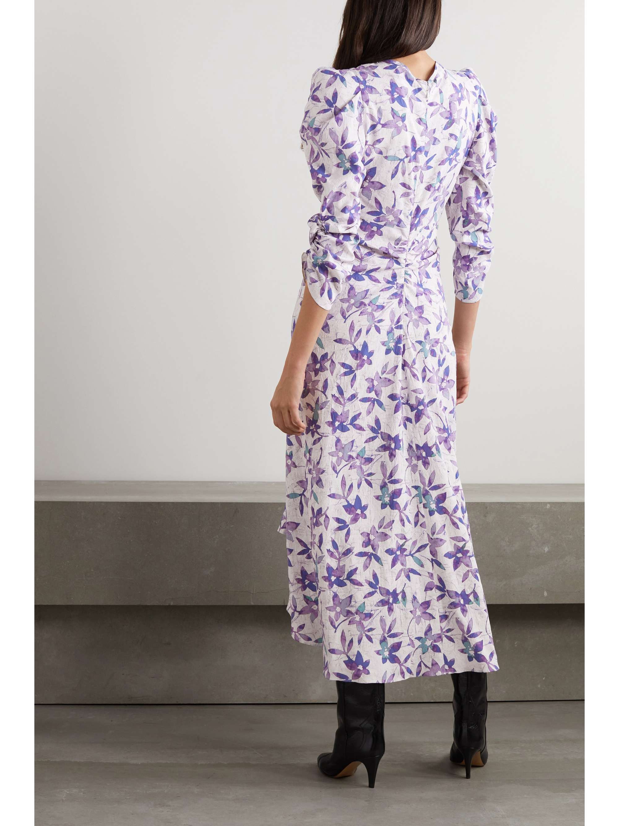 ISABEL MARANT Albisd ruched floral-print stretch-crepe maxi dress