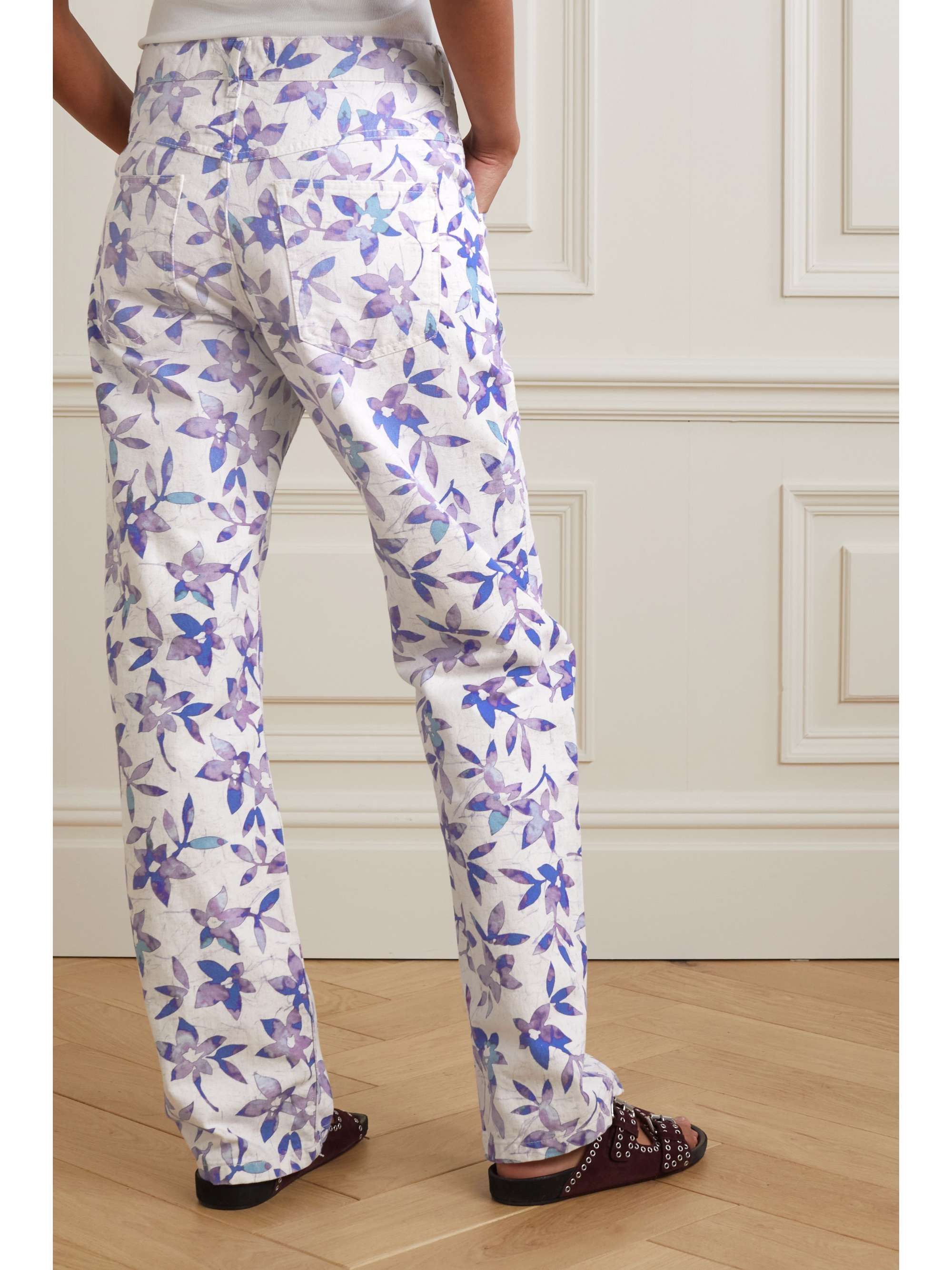 ISABEL MARANT Nadege floral-print mid-rise straight-leg jeans