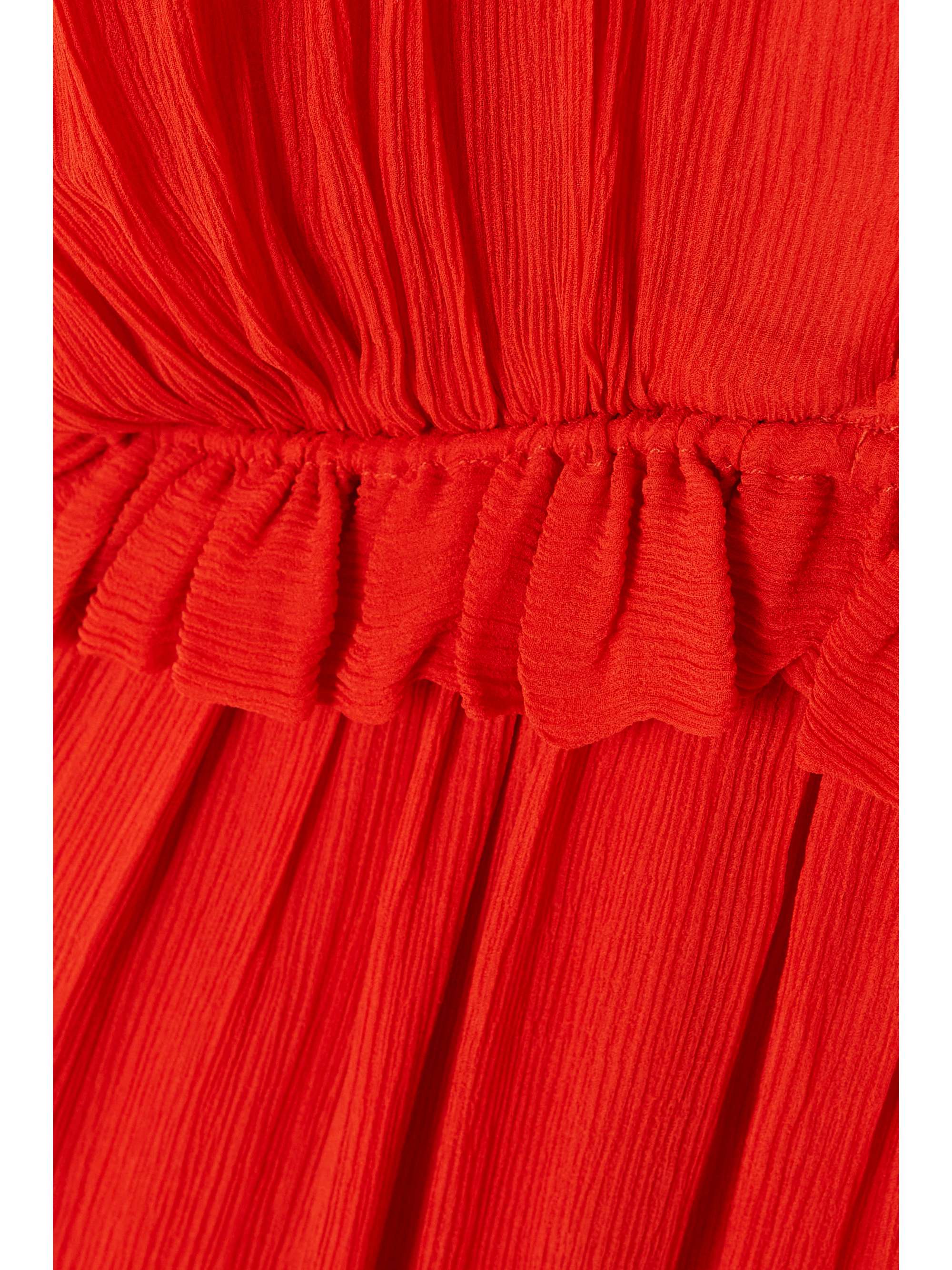 ISABEL MARANT Alsaw ruffled pleated silk-crepon maxi dress