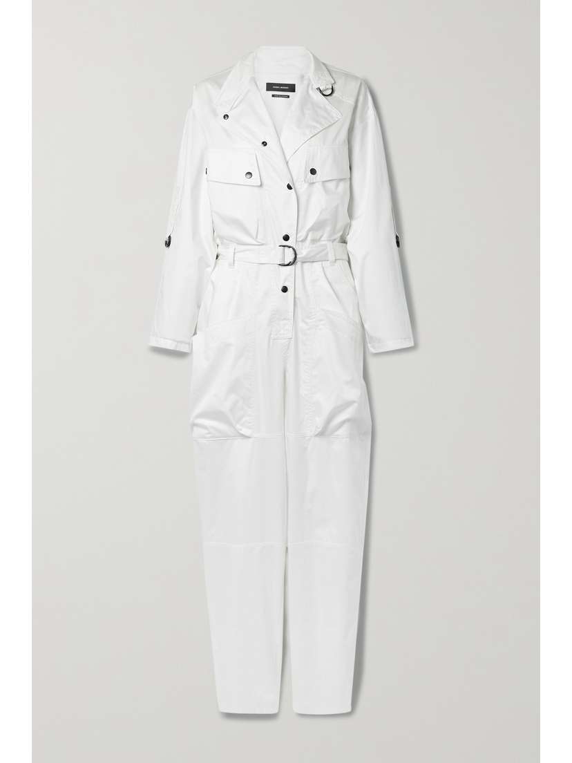 Isabel Marant Florine Belted Cotton Jumpsuit