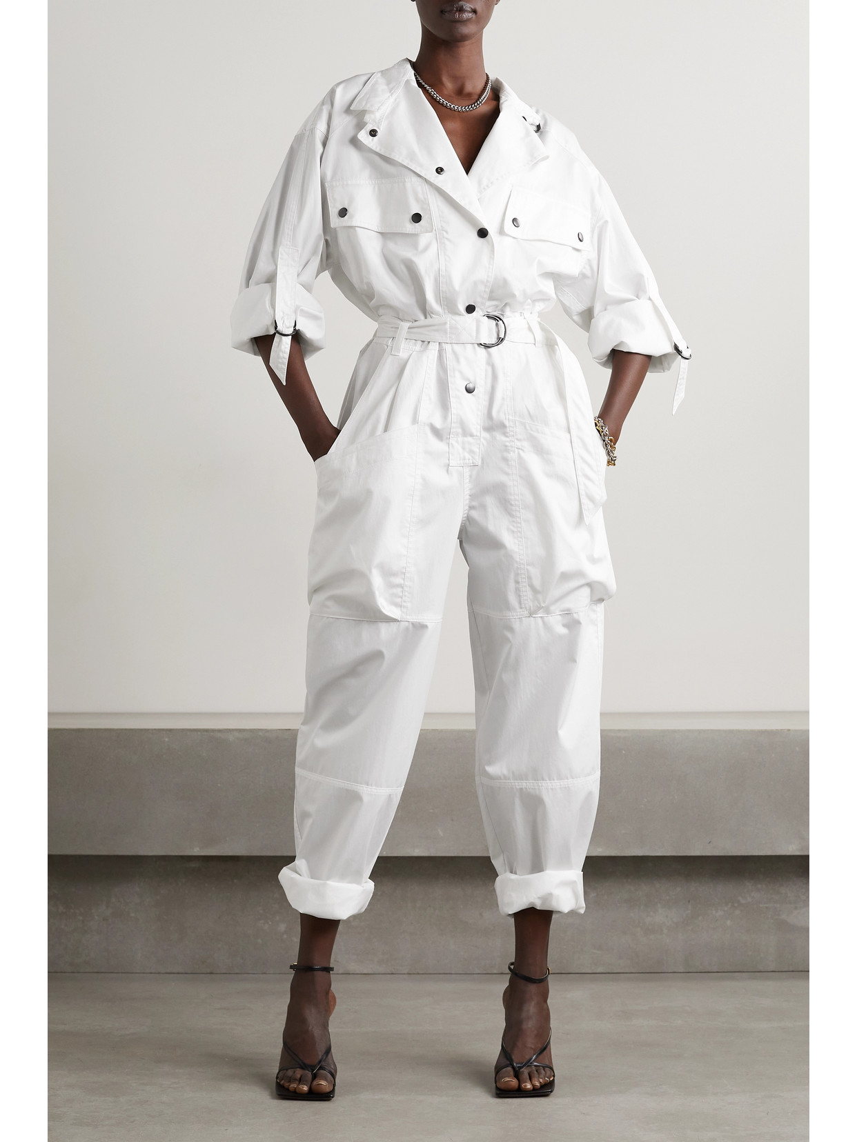 At håndtere høj Stillehavsøer Isabel Marant Florine Belted Cotton Jumpsuit In 23ec Ecru | ModeSens