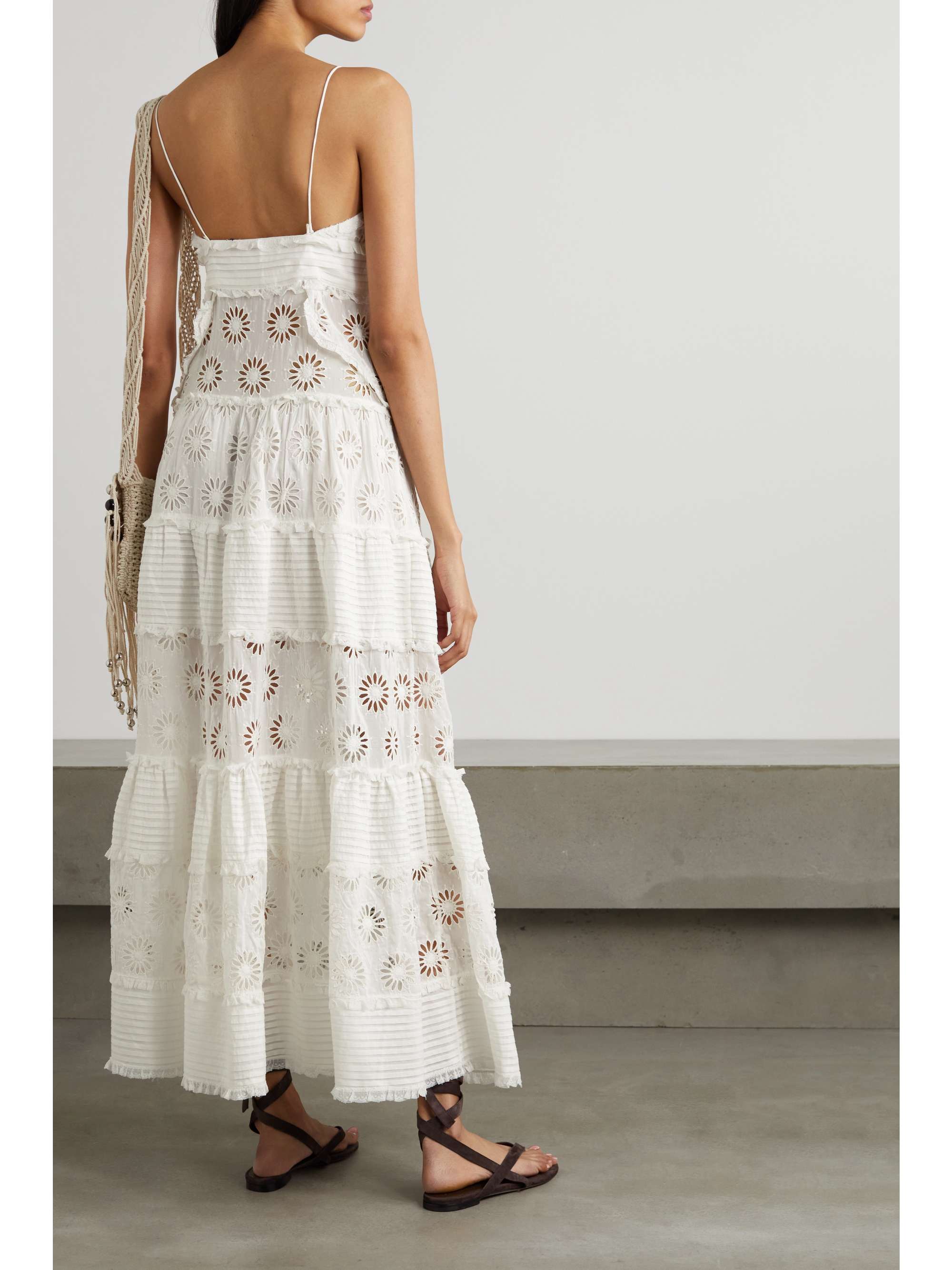 ISABEL MARANT Drake ruffled lace-trimmed broderie anglaise cotton and silk-blend maxi dress