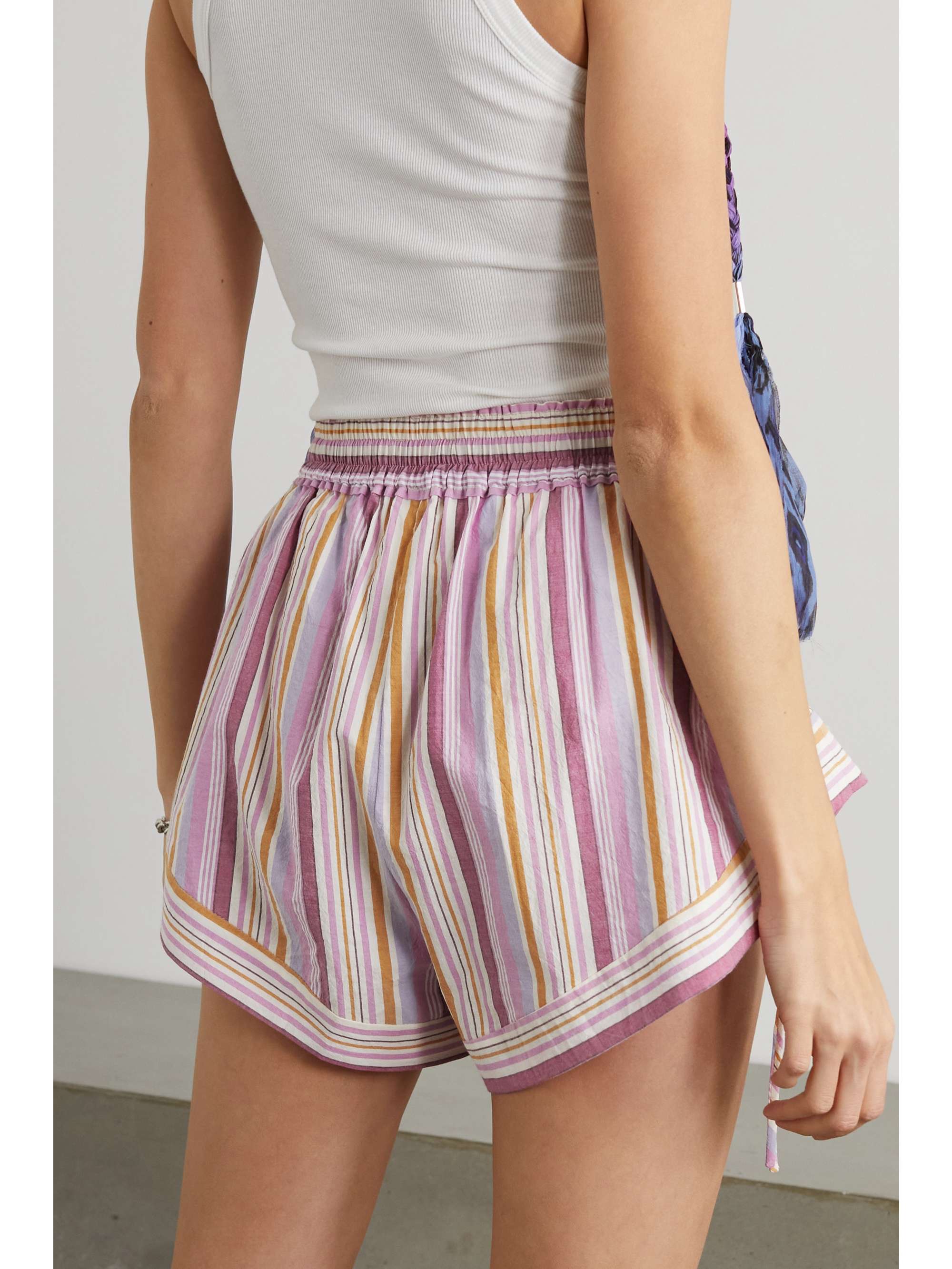 ISABEL MARANT Thalia striped cotton-voile shorts