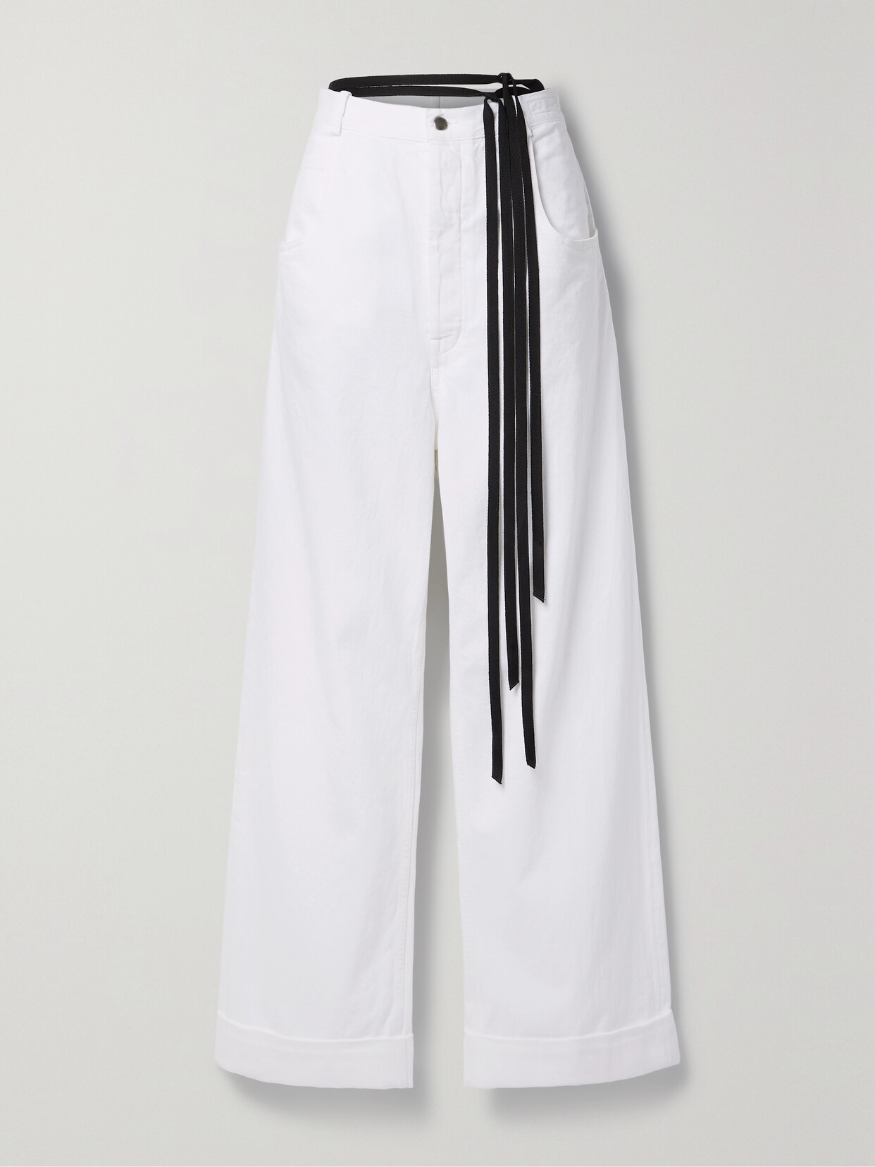 Ann Demeulemeester Kristel Mid-rise Wide-leg Jeans In White