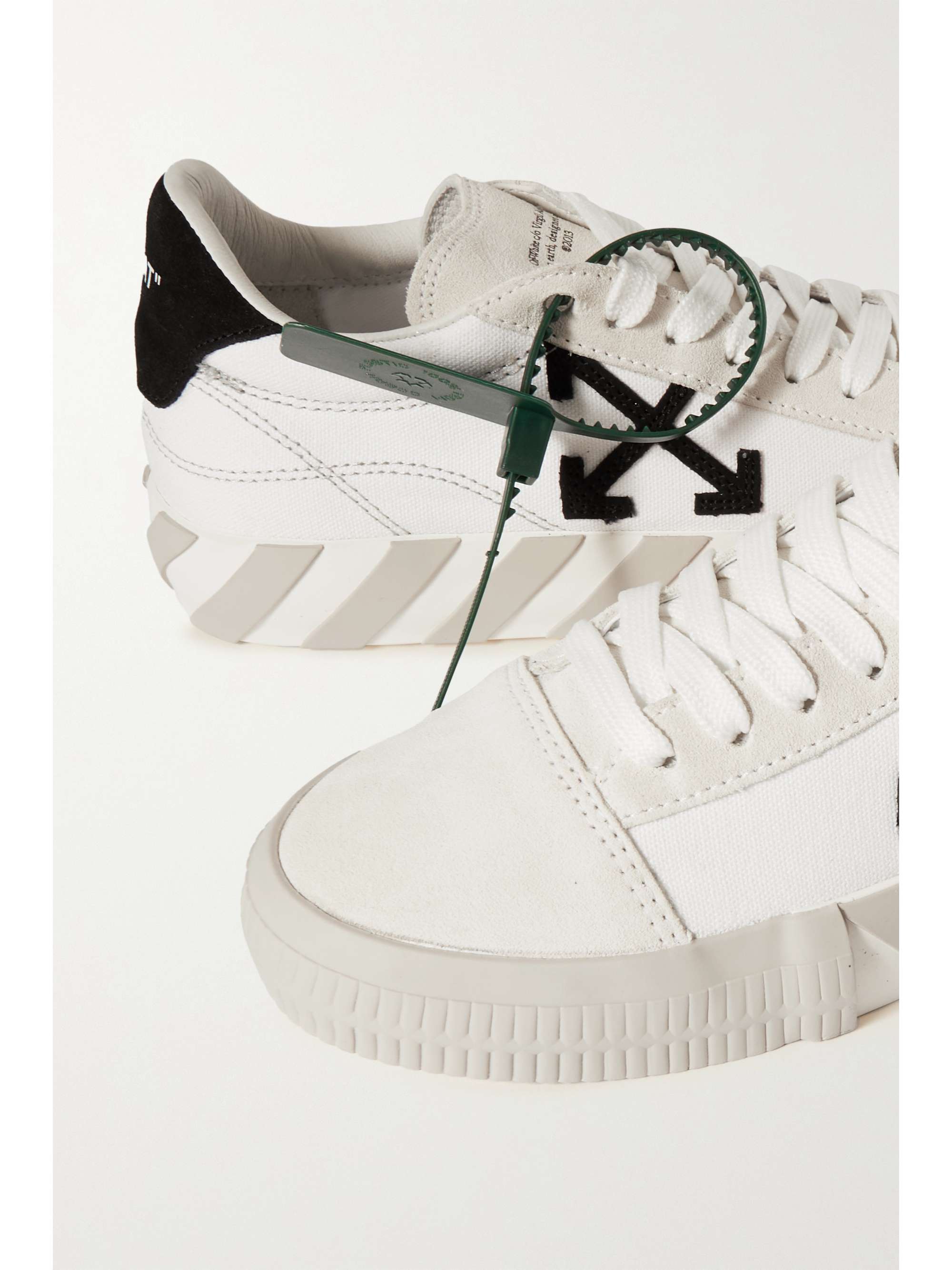 OFF-WHITE Low Vulcanized suede-trimmed canvas sneakers | NET-A-PORTER