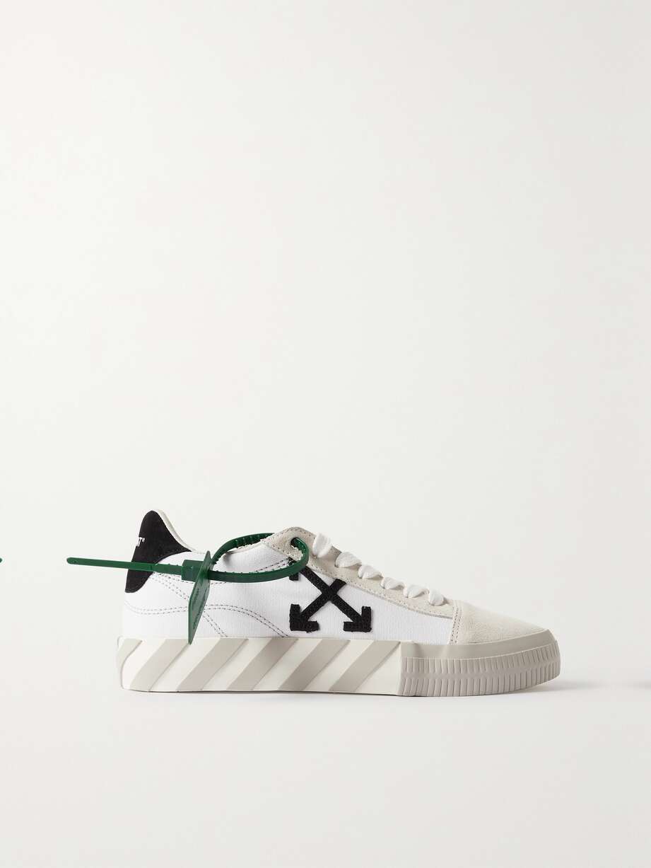 net-a-porter.com | Low Vulcanized suede-trimmed canvas sneakers