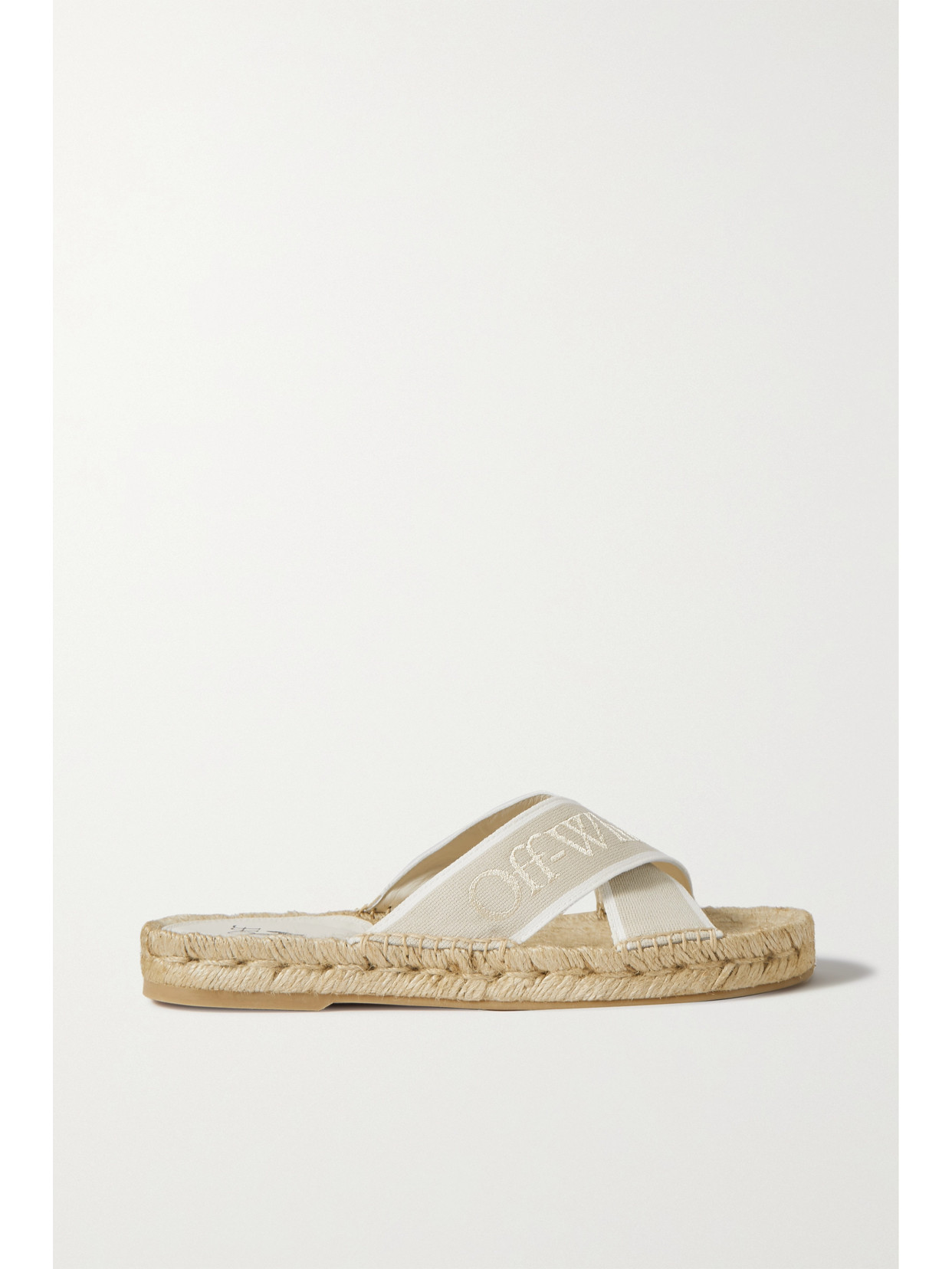 Off-White Crisscross Logo-embroidered Canvas Espadrille Sandals - Neutrals
