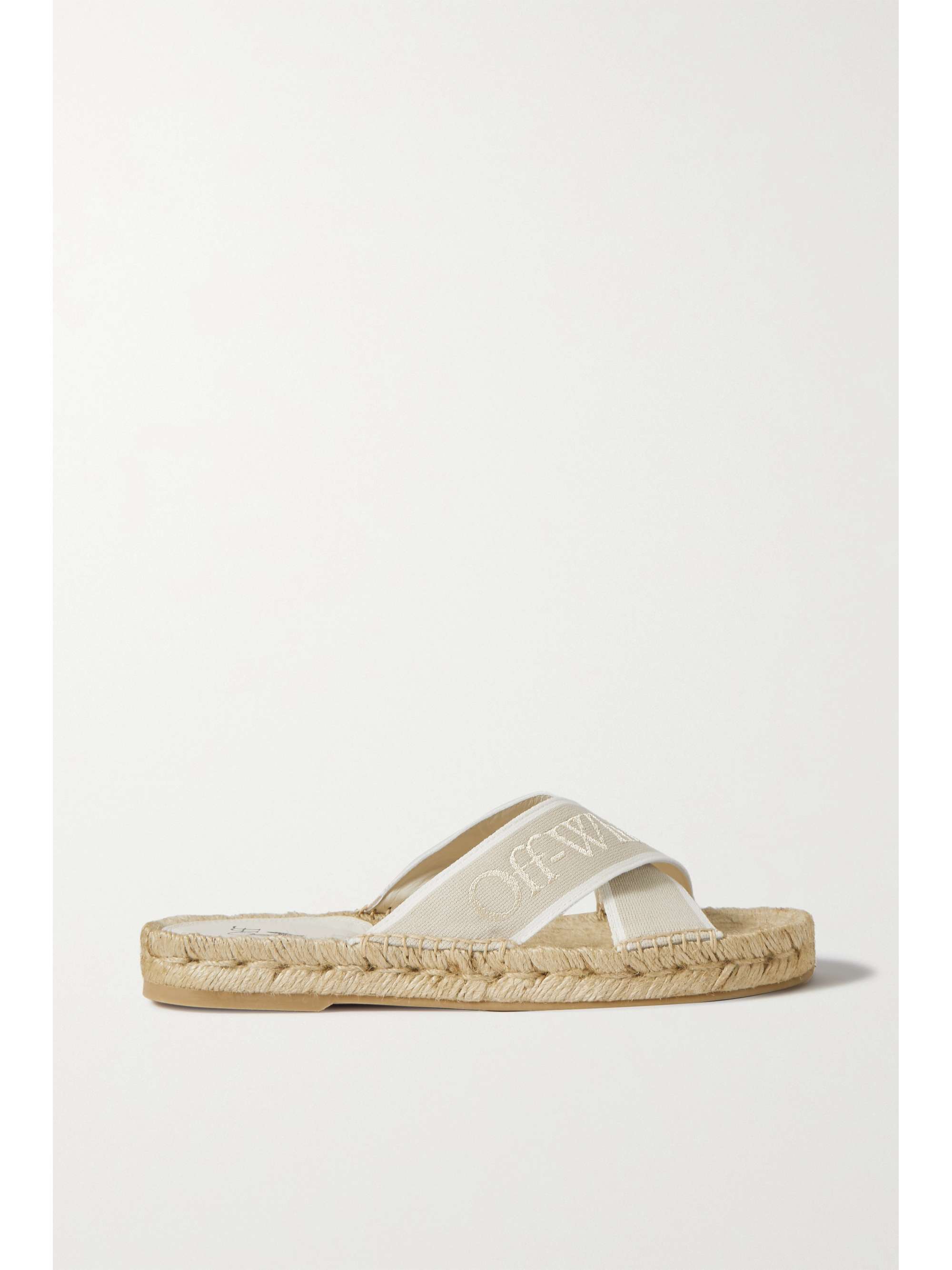 OFF-WHITE Crisscross logo-embroidered canvas espadrille sandals |  NET-A-PORTER