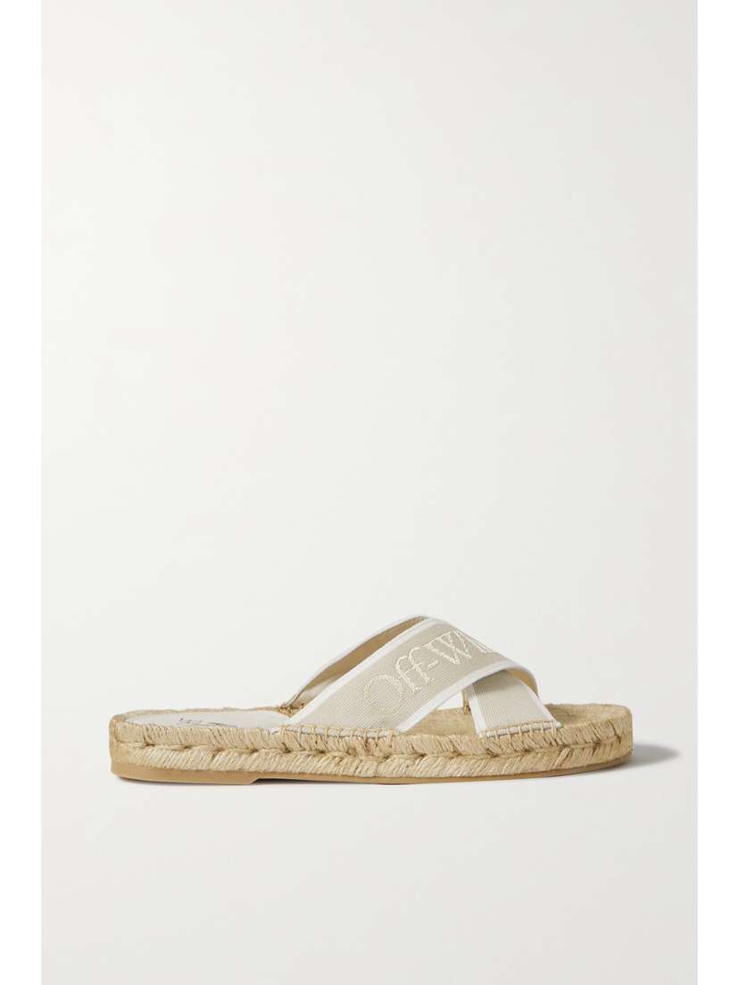 Off-White Crisscross Logo-embroidered Canvas Espadrille Sandals