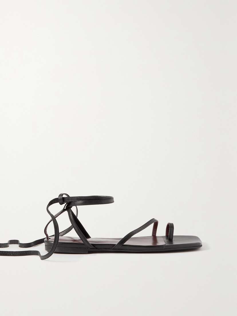 Staud Nicola Tie-detailed Leather Sandals