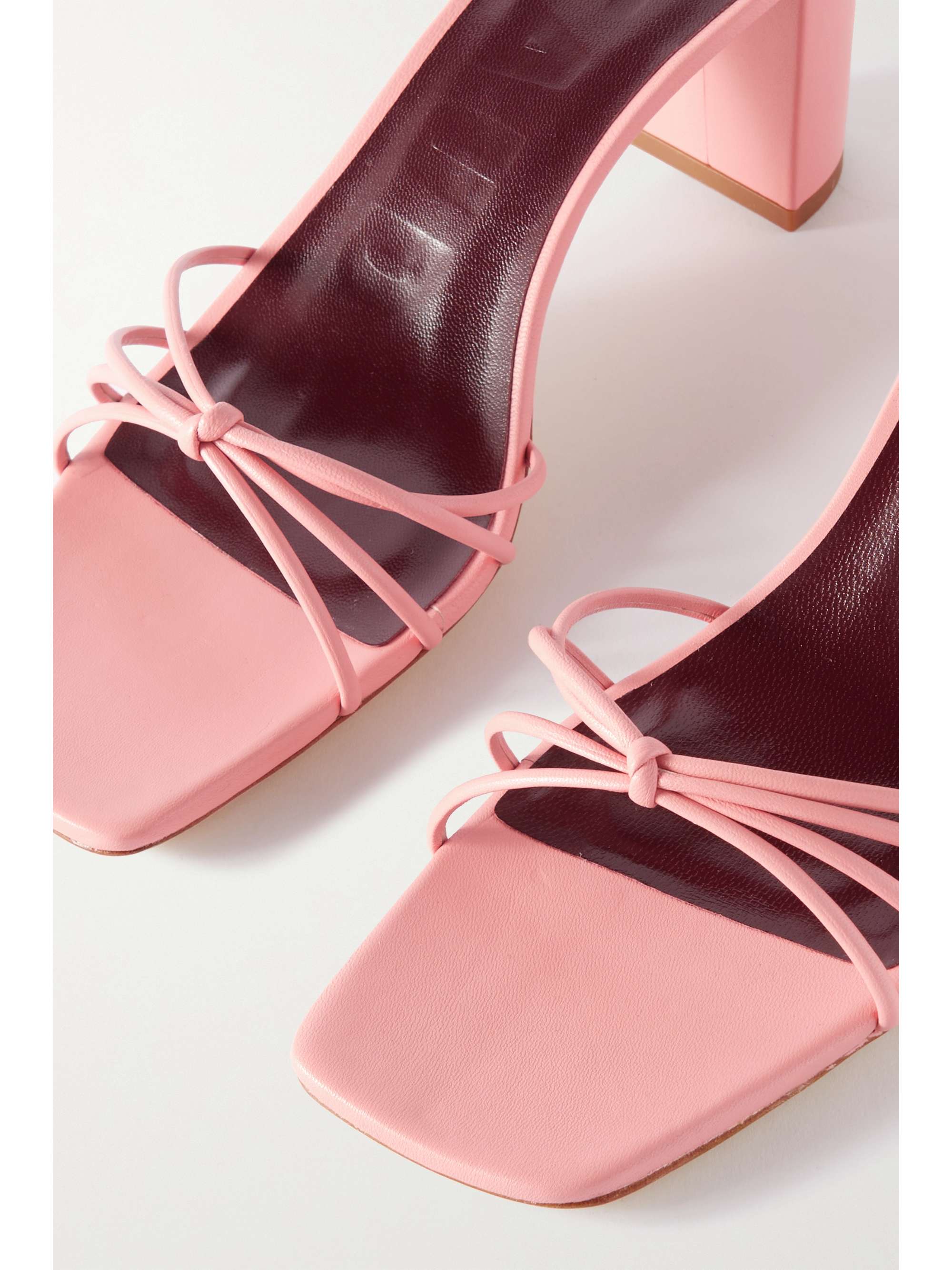 knotted leather mules