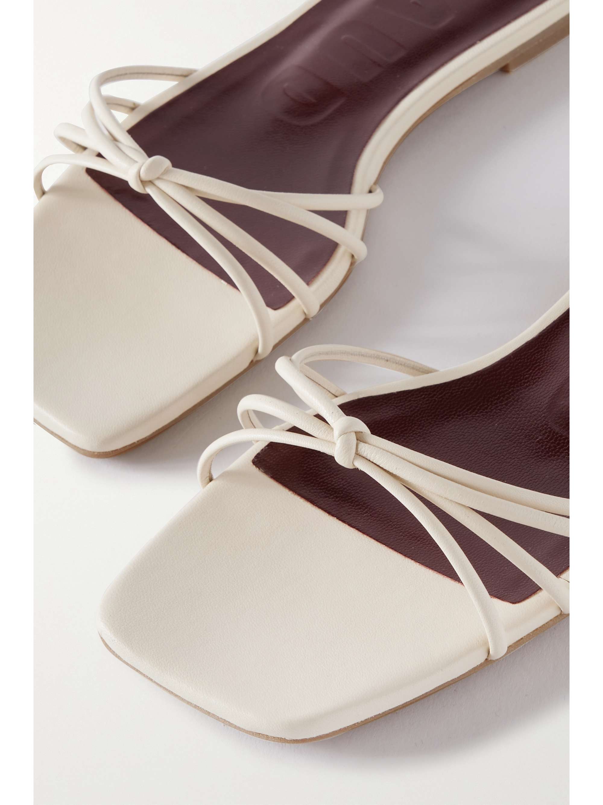 staud amelie leather slides
