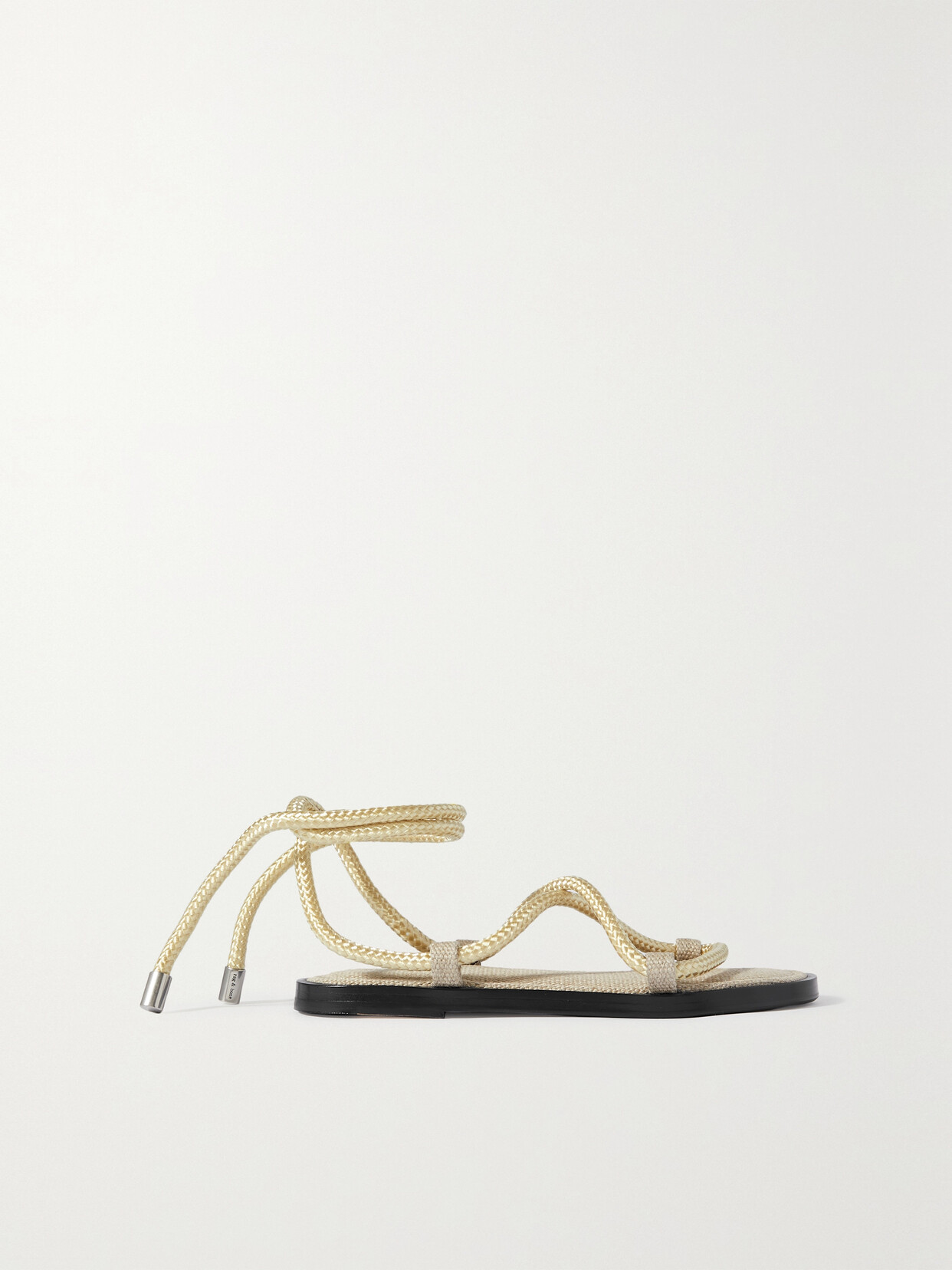 Rag & Bone Infinity Rope And Leather Sandals In Black