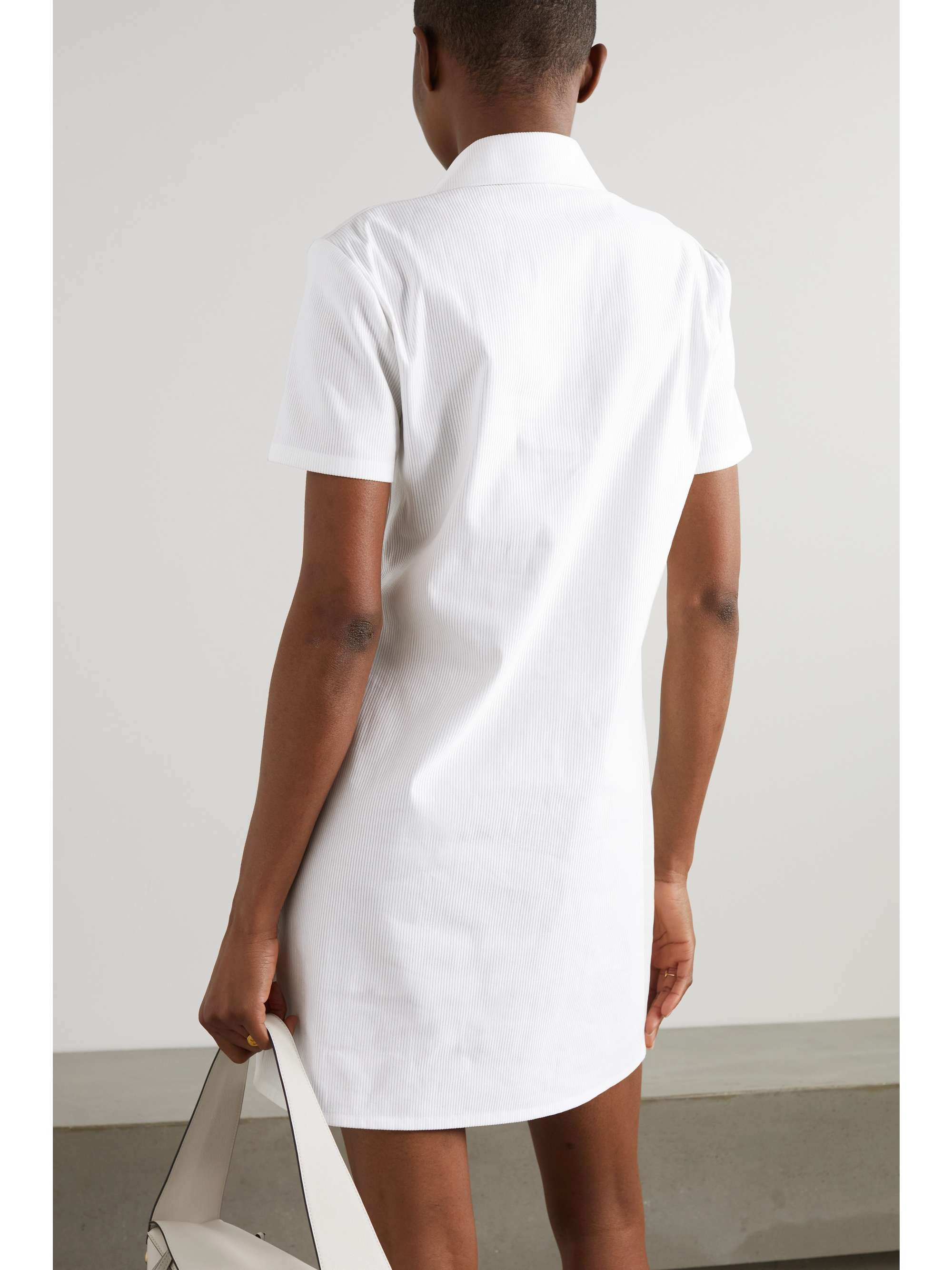 GIULIVA HERITAGE + NET SUSTAIN Lucrezia ribbed cotton mini shirt dress