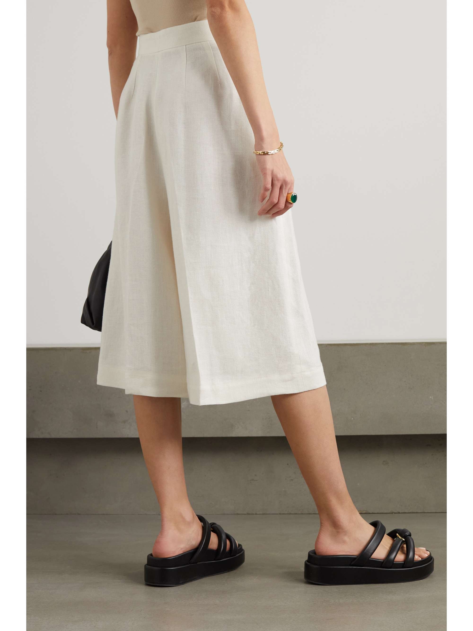 GIULIVA HERITAGE Jupe-culotte large en lin à plis The Serefina