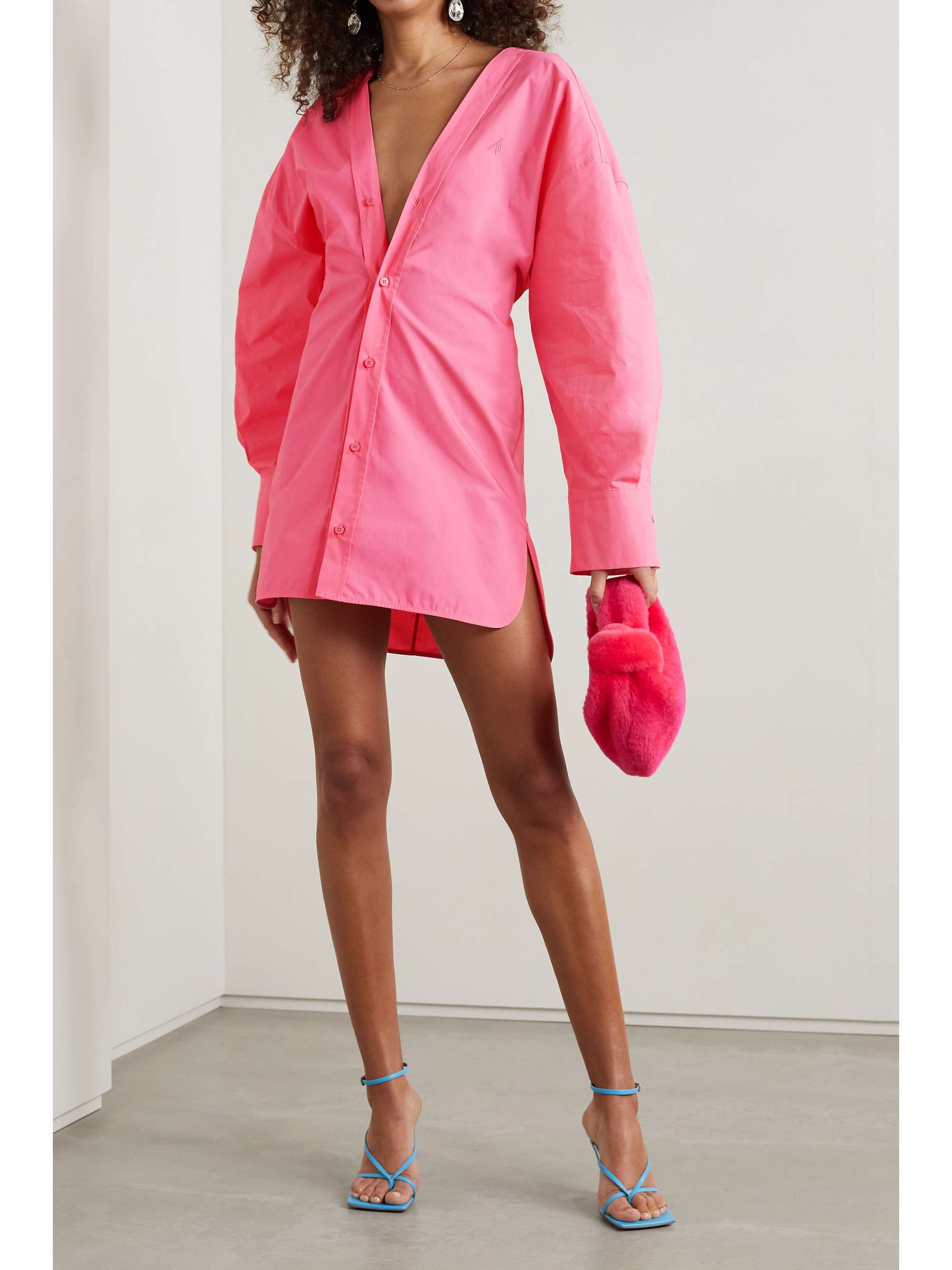 THE ATTICO Lala cotton-poplin mini shirt dress