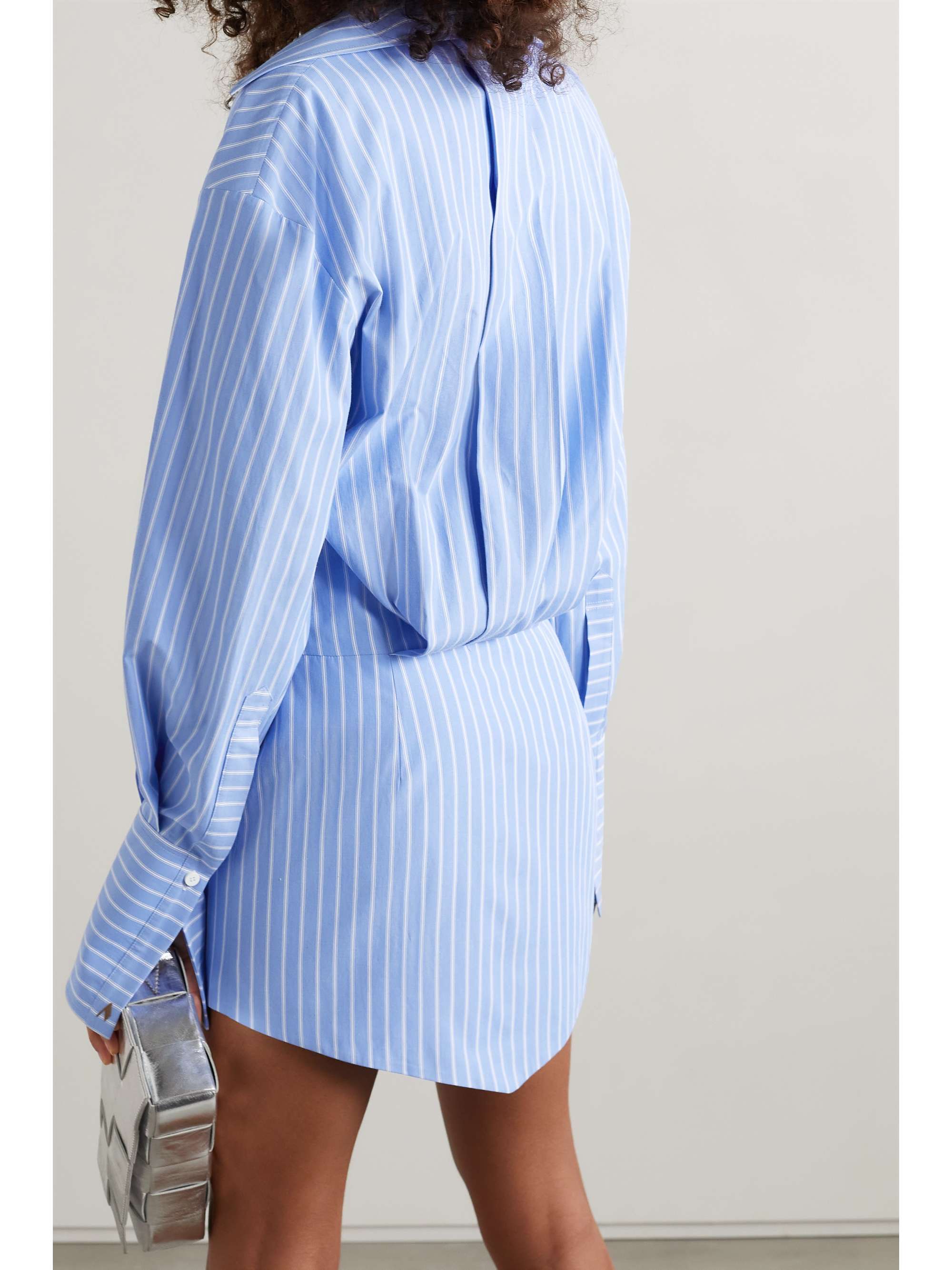 Light blue Silvye striped poplin mini ...