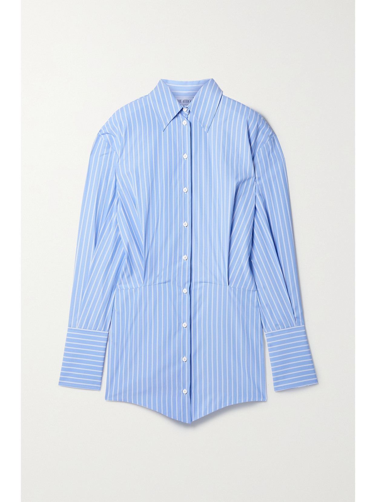 ATTICO SILVYE STRIPED POPLIN MINI SHIRT DRESS