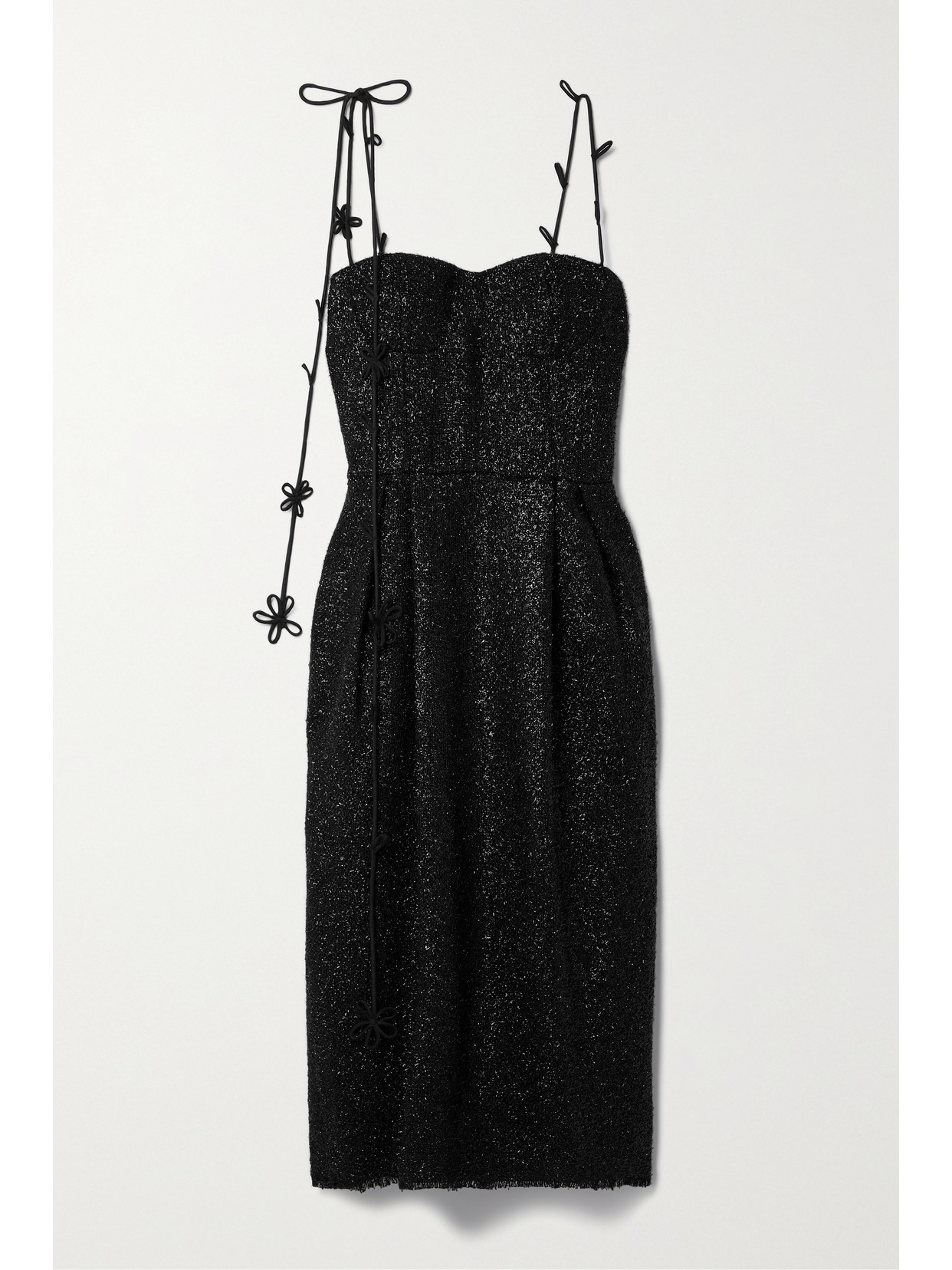 Rosie Assoulin Bustino Metallic Cotton-blend Midi Dress - Black