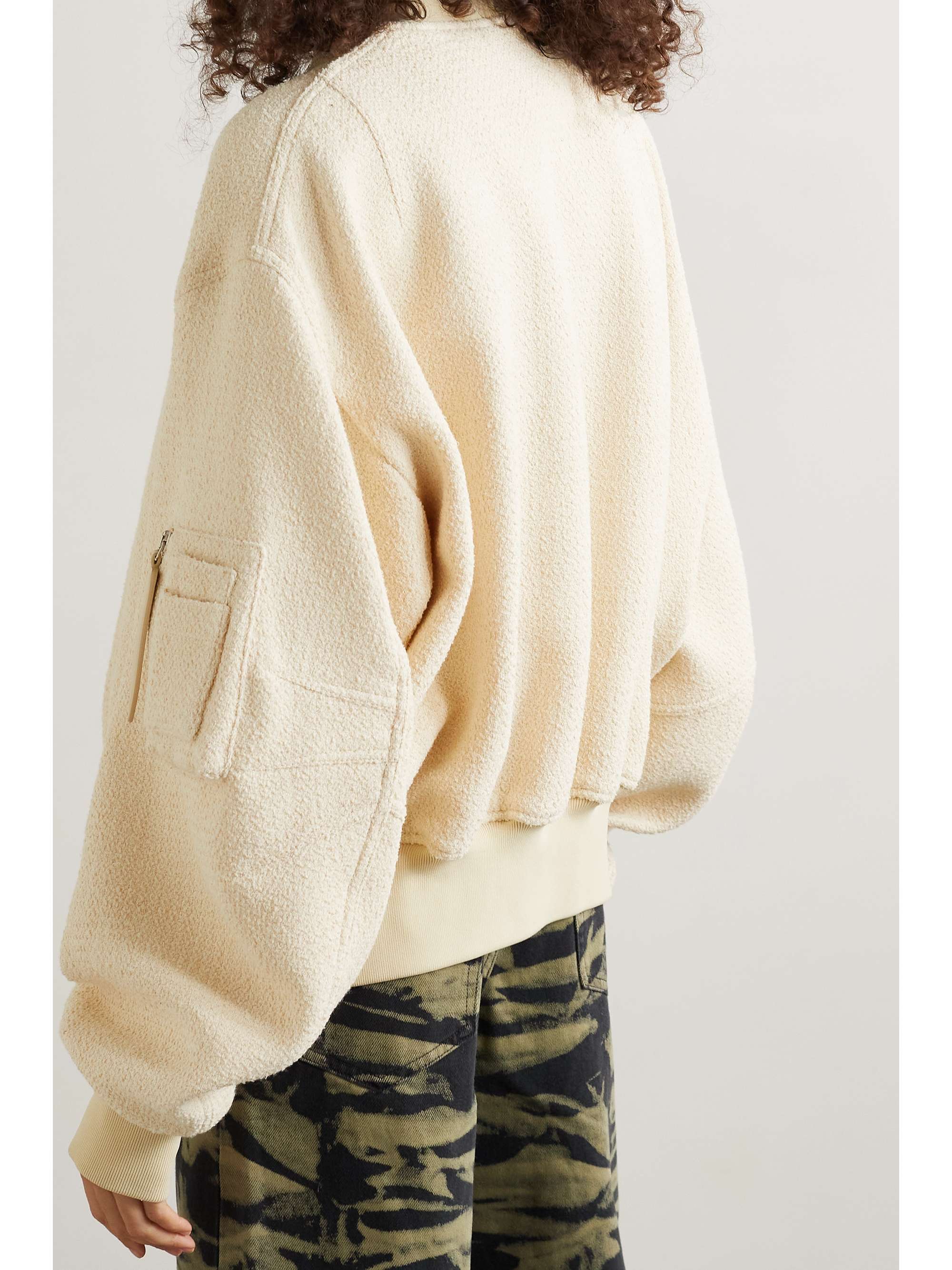 oversize tweed bomber jacket