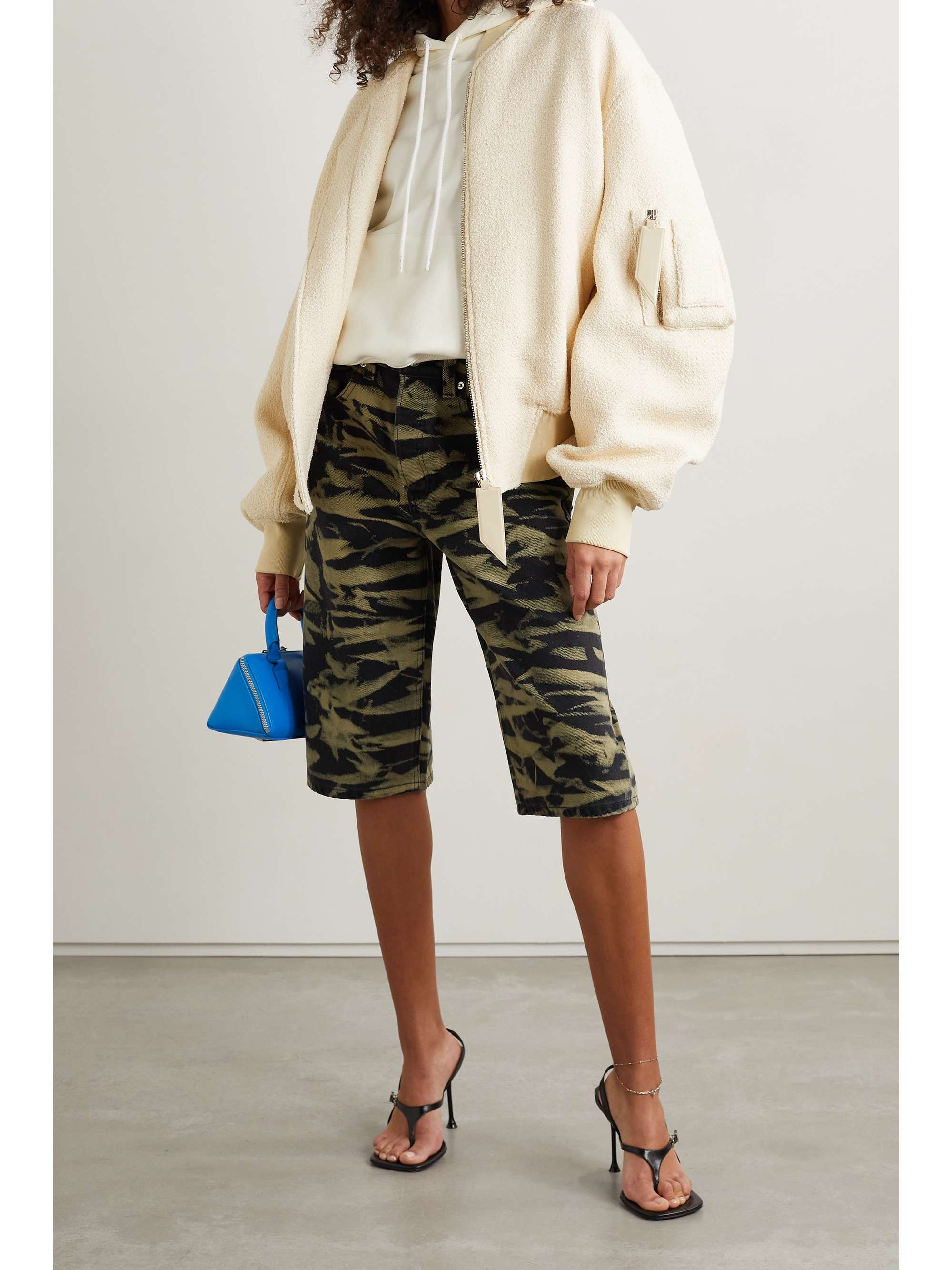 oversize tweed bomber jacket