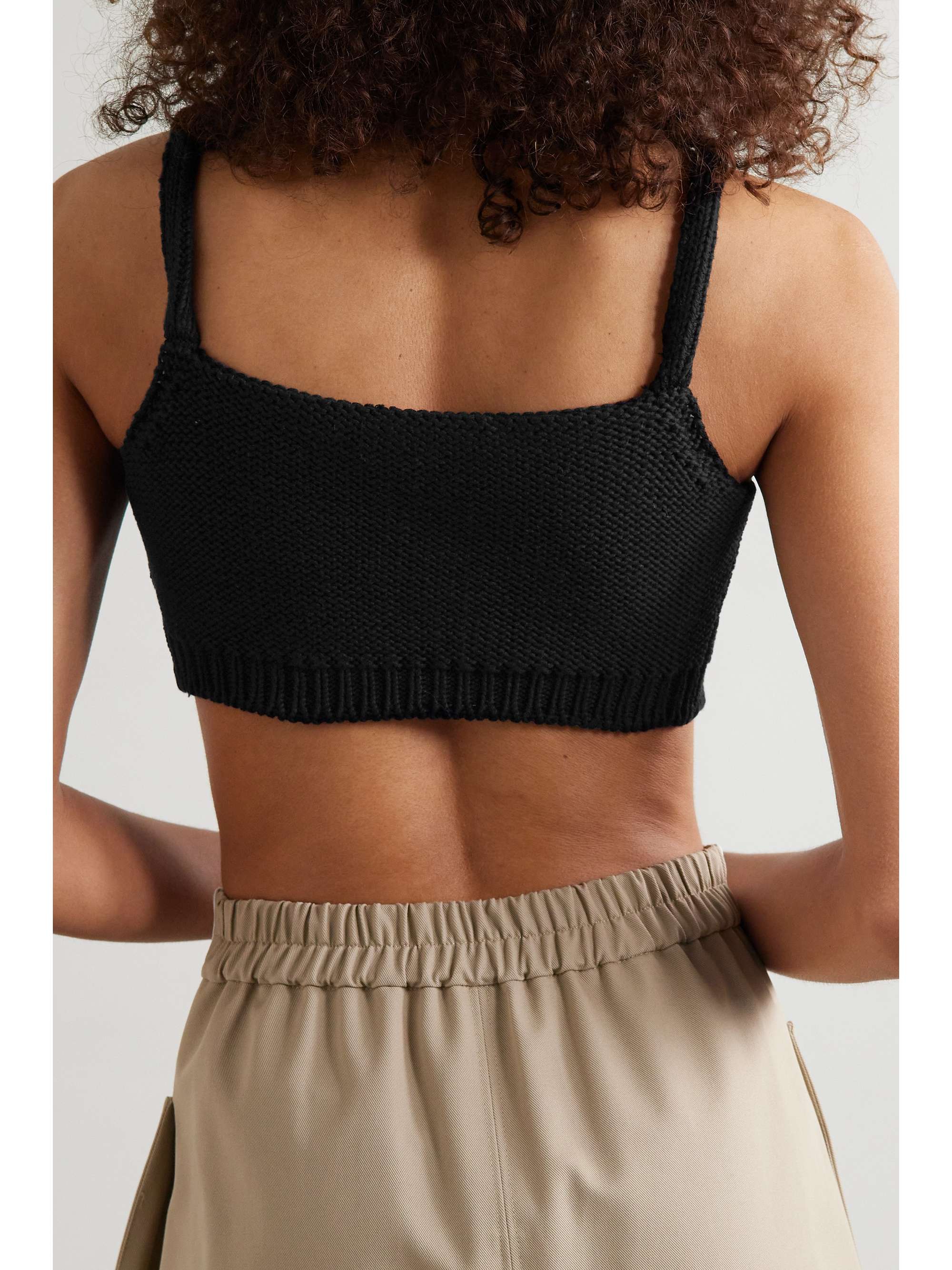 COMMISSION Squad cable-knit cotton bra top