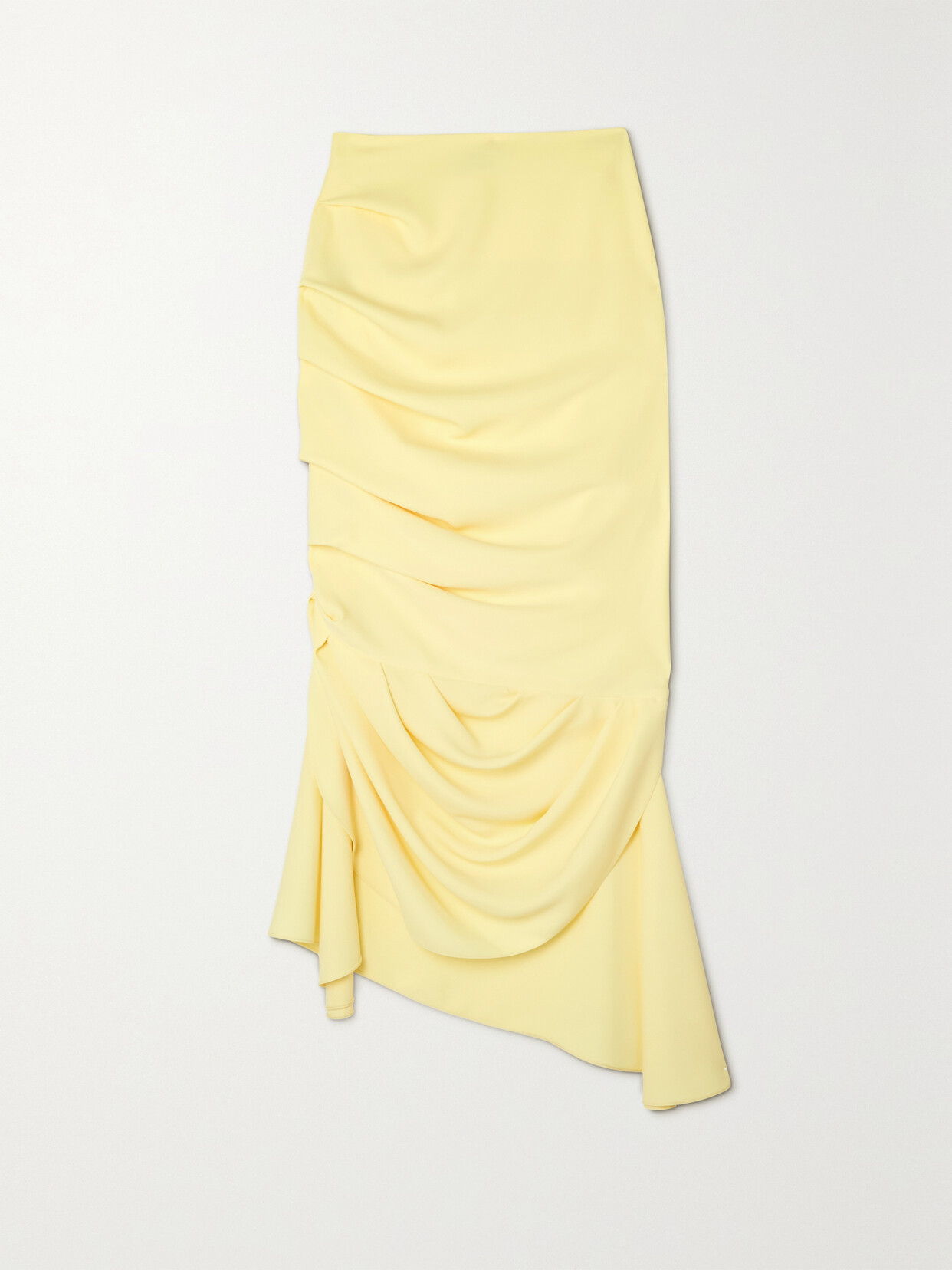 A.W.A.K.E. MODE Draped Ruched Jersey Maxi Skirt - Yellow