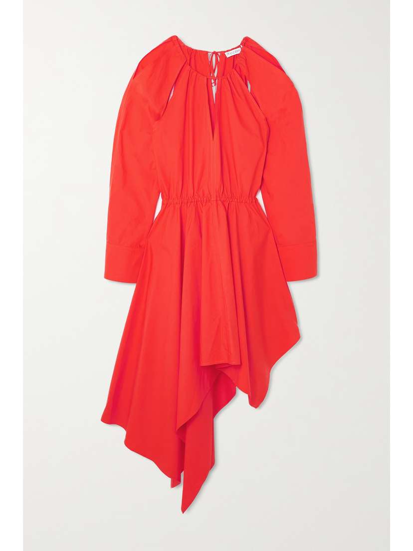 JW Anderson Asymmetric Pleated Cotton Dress - UK 14