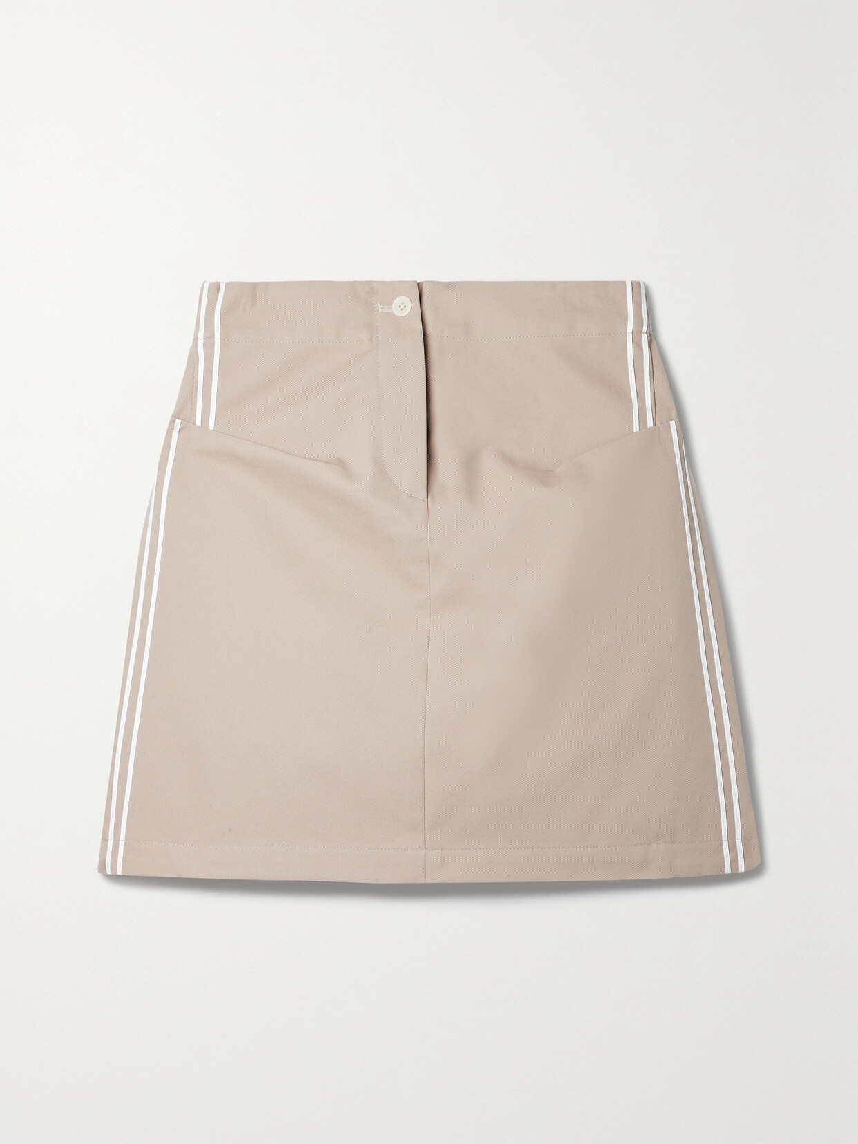 Commission Team Striped Cotton-twill Mini Skirt In Beige