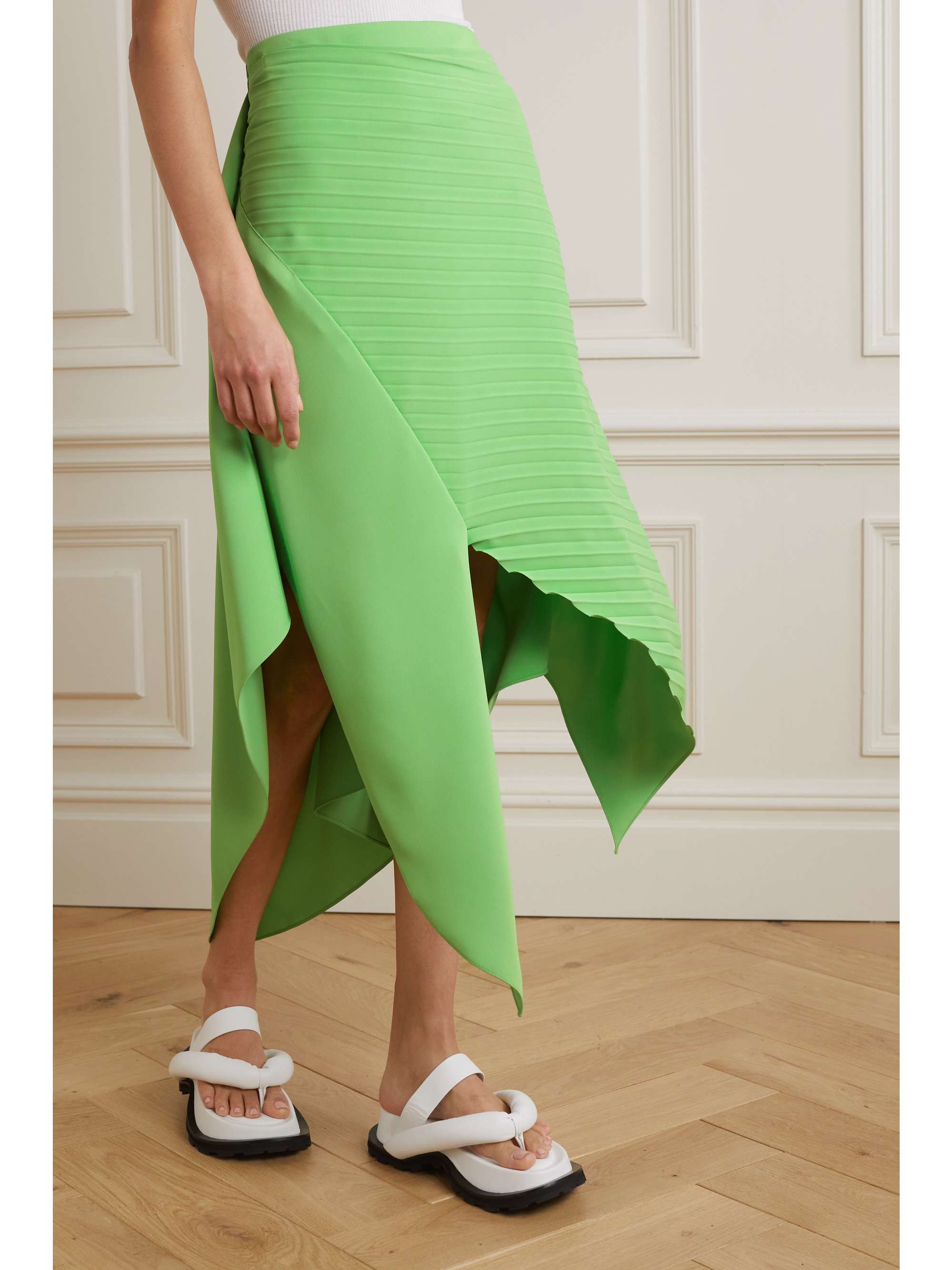 A.W.A.K.E. MODE Wrap-effect asymmetric jersey skirt