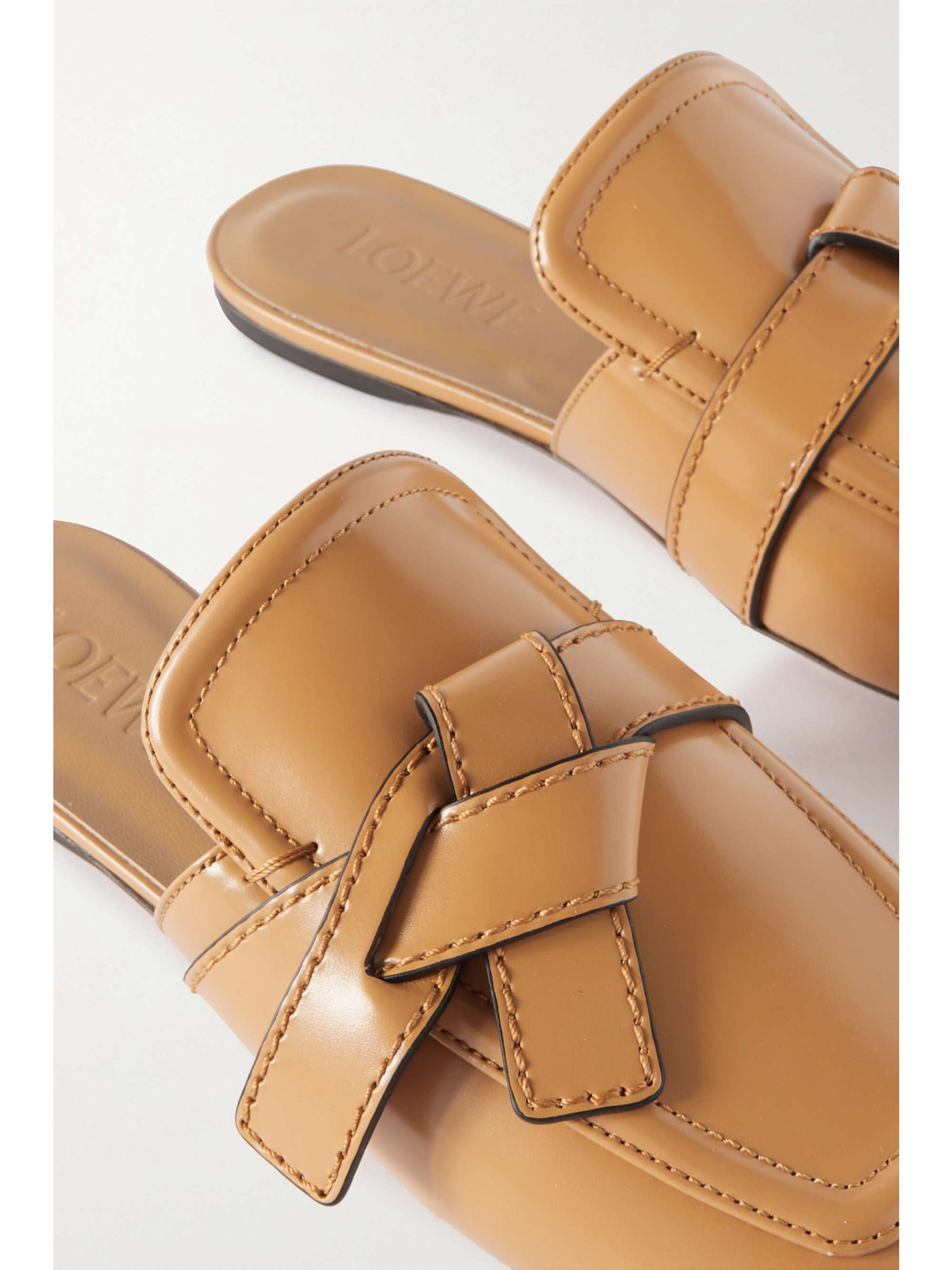 LOEWE Gate knotted leather slippers