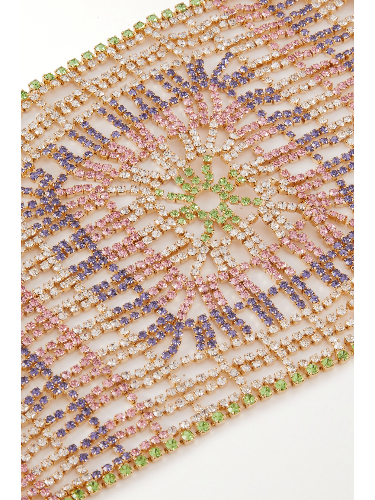 ROSANTICA CROPPED CRYSTAL-EMBELLISHED SILVER-TONE TOP