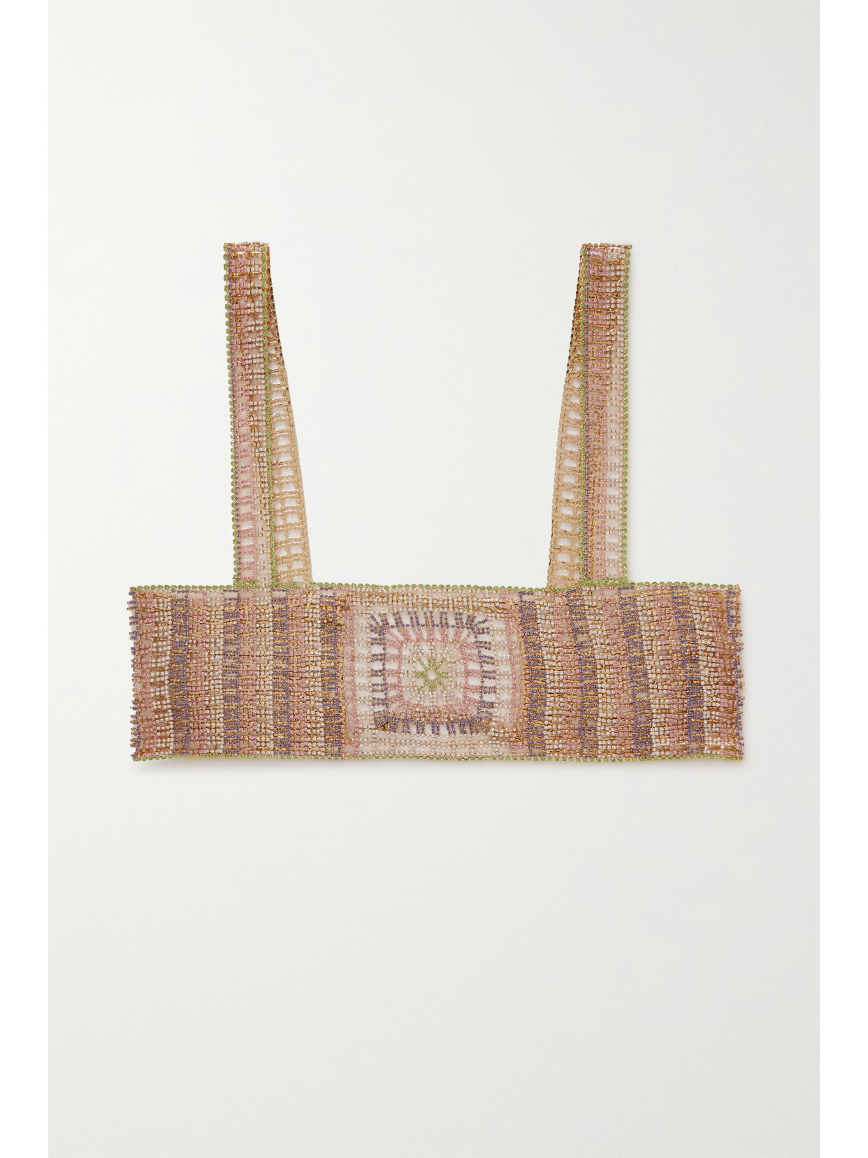 Rosantica - Cropped Crystal-embellished Silver-tone Top - one size 22 Awaiting product image