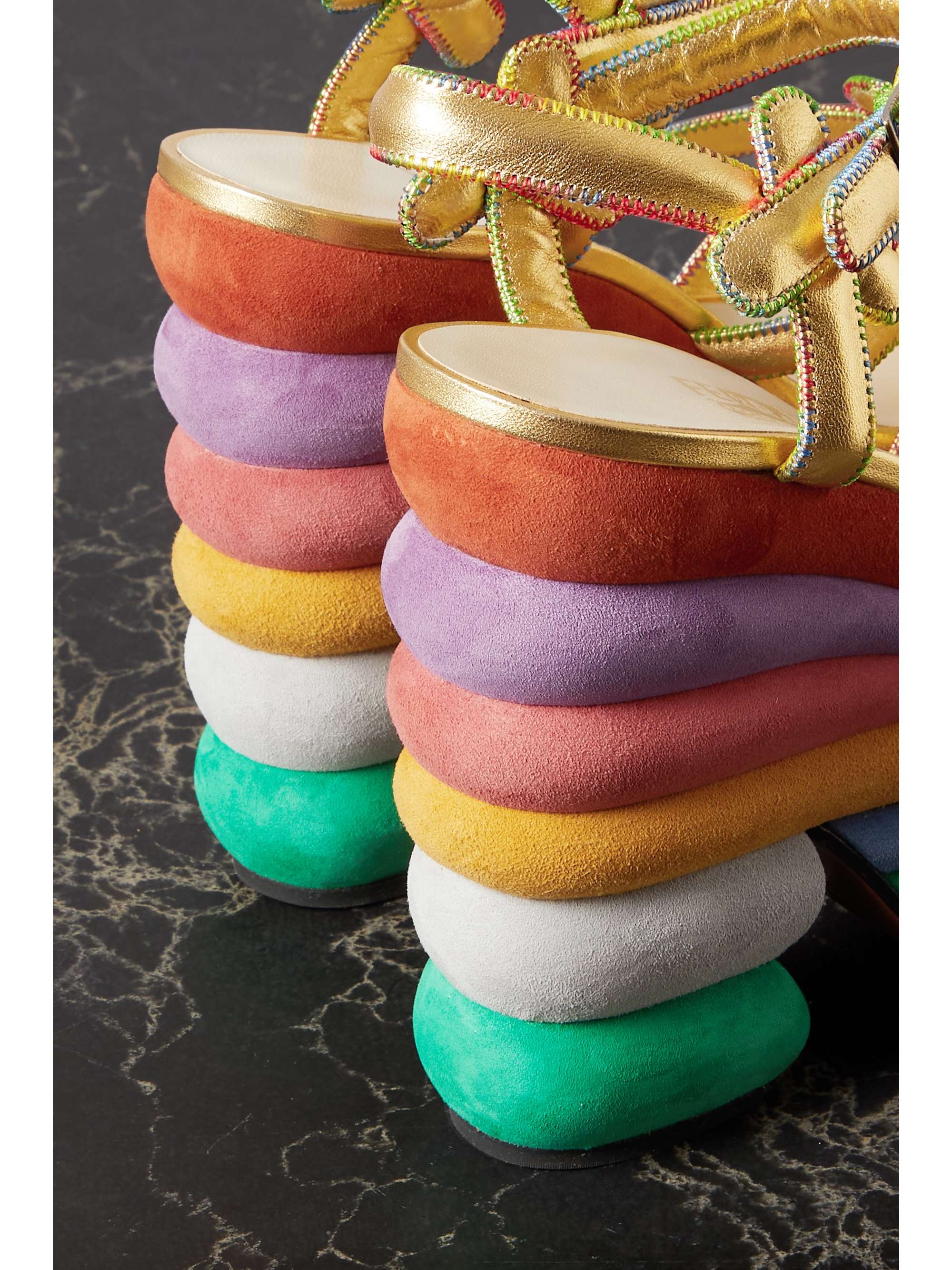 rainbow platform sandals