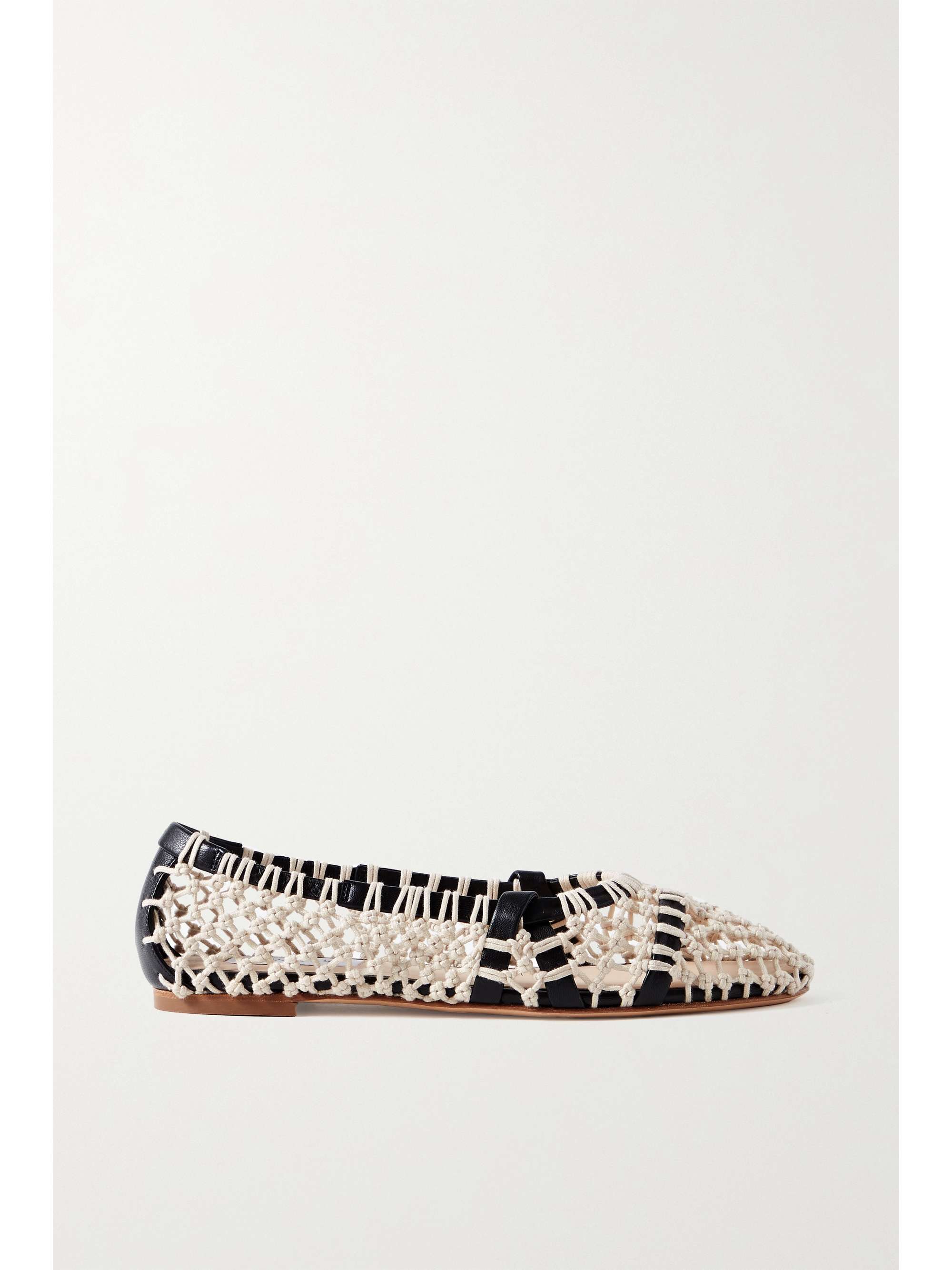 GABRIELA HEARST Armar crocheted cotton and leather ballet flats | NET-A-PORTER