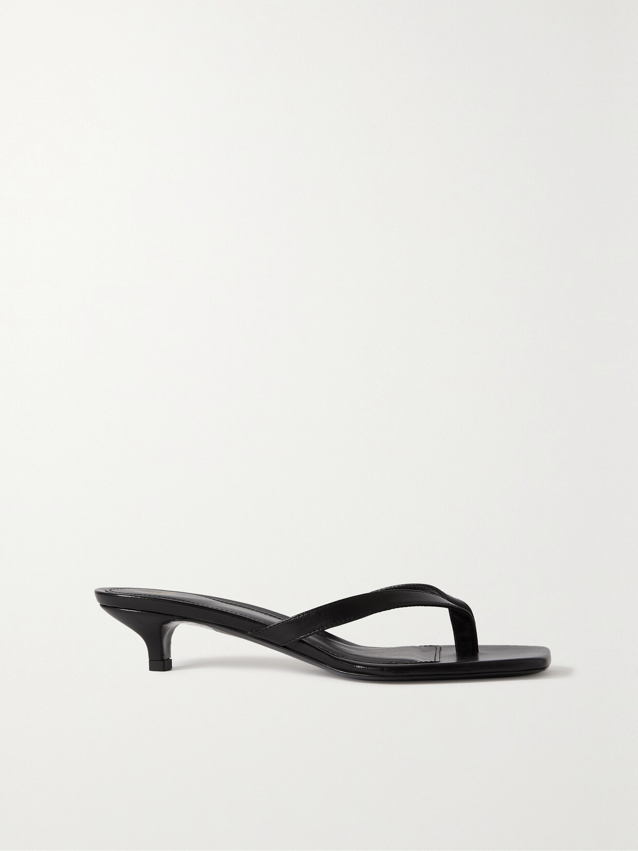 Totême Leather Flip Flops In Black