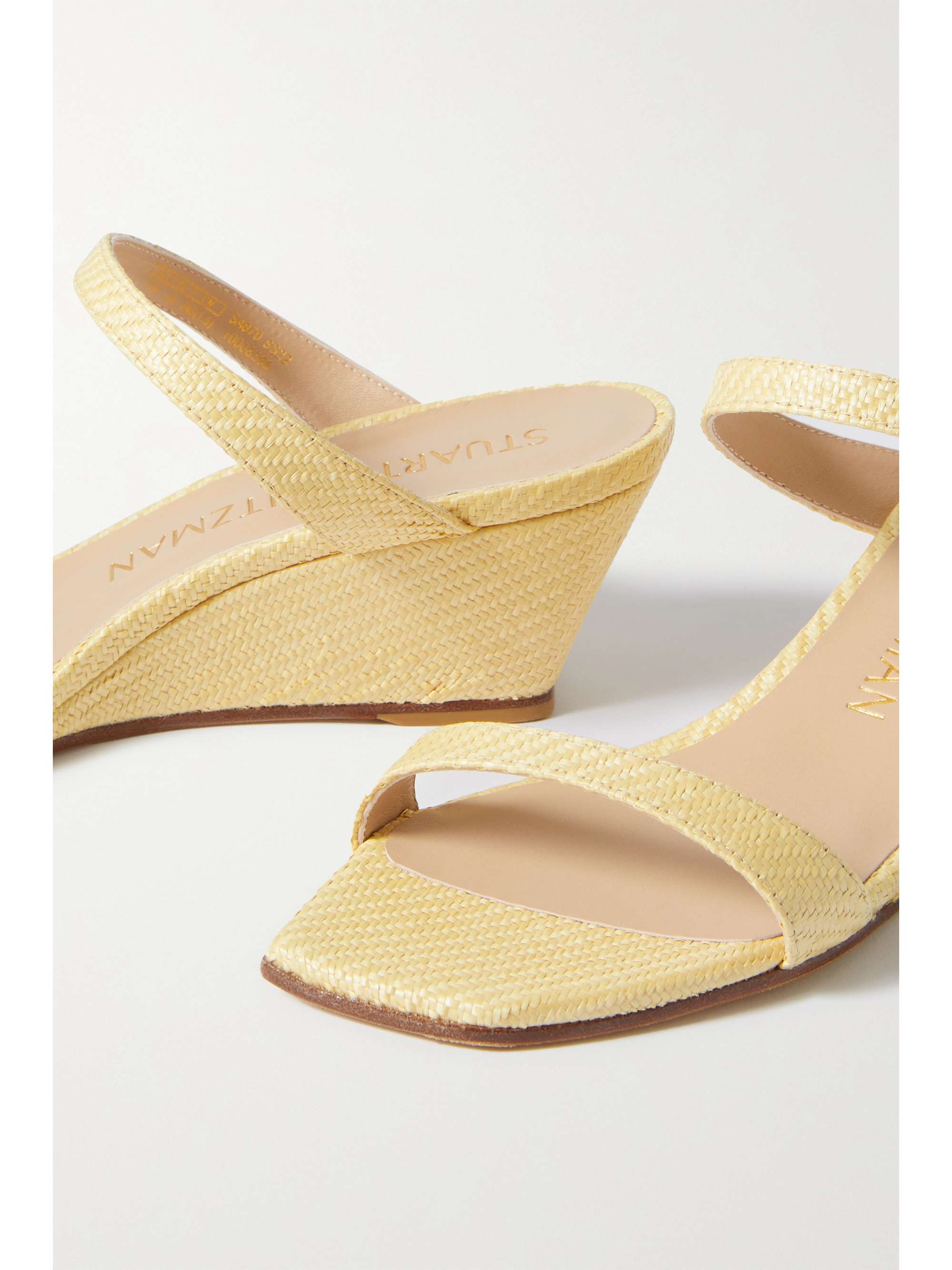 STUART WEITZMAN Aleena raffia wedge mules