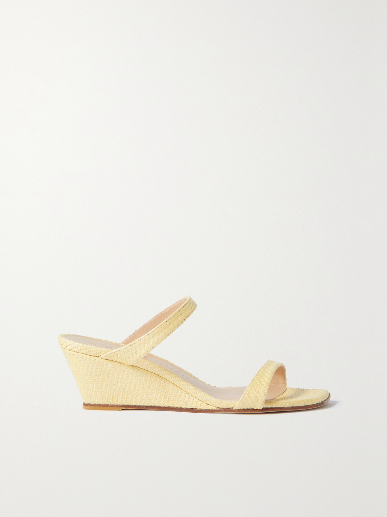 Stuart Weitzman Aleena Raffia Wedge Mules In Neutrals | ModeSens