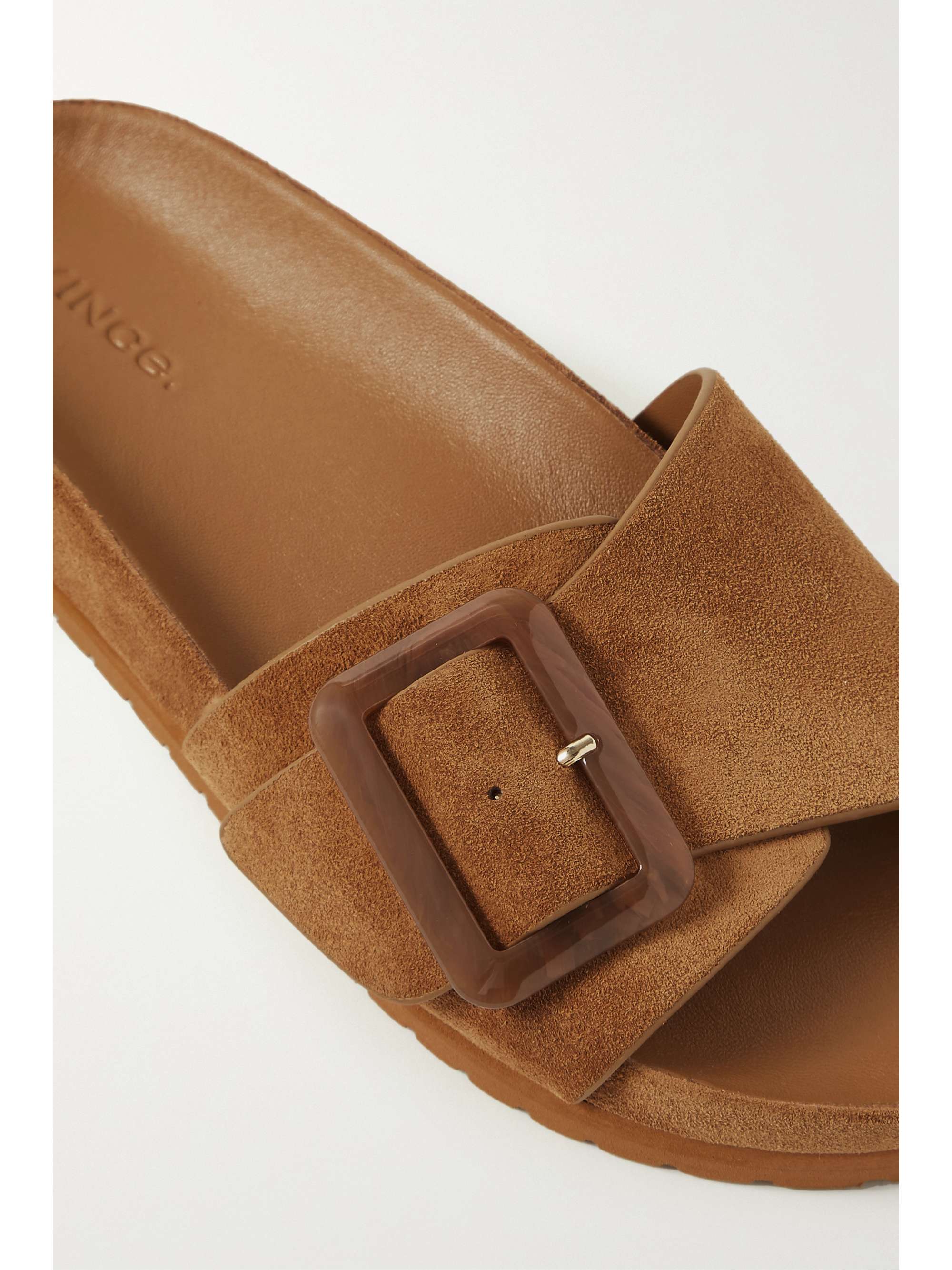 VINCE Grant buckled suede slides