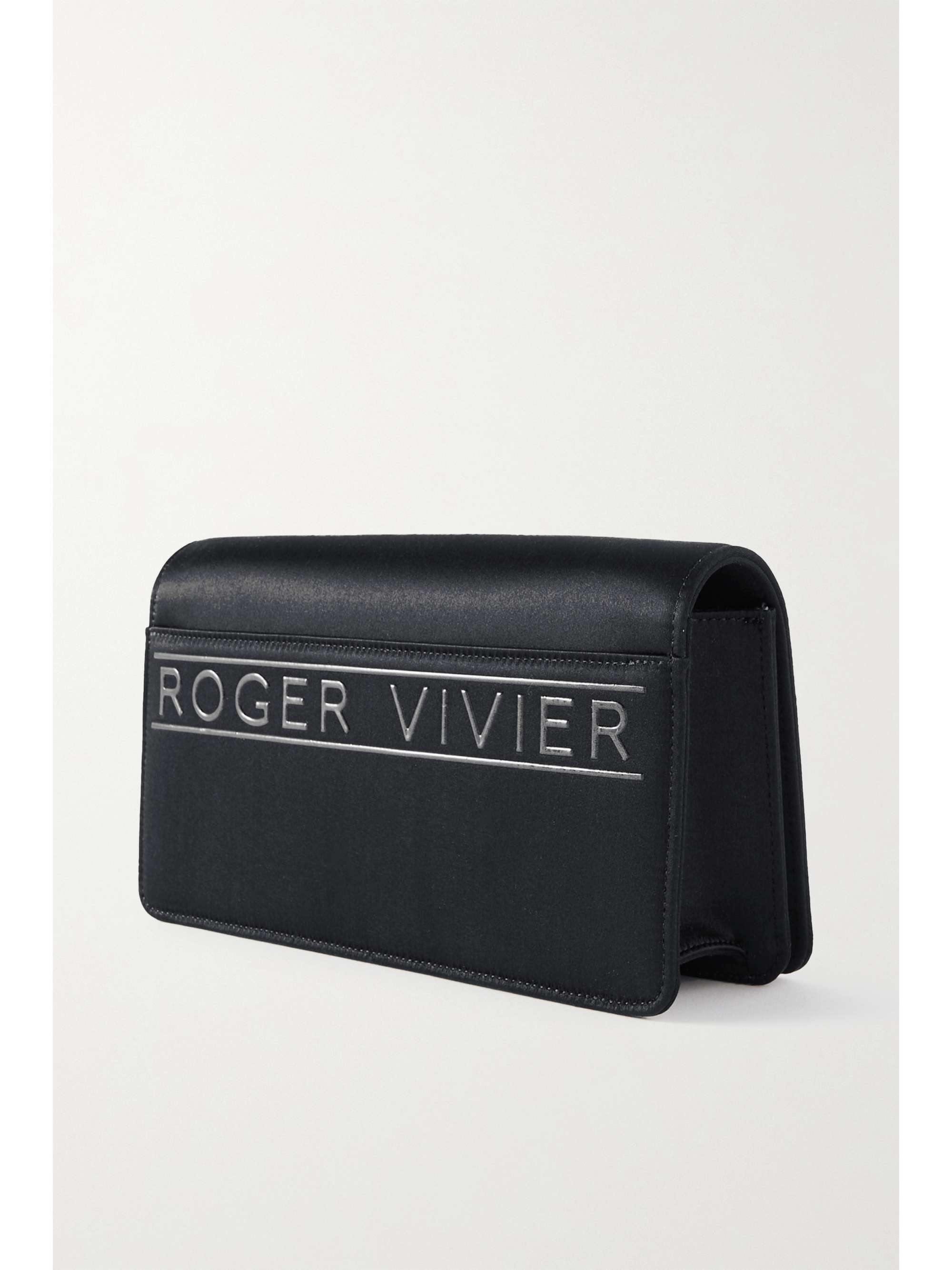 ROGER VIVIER Viv' Choc mini embellished satin clutch
