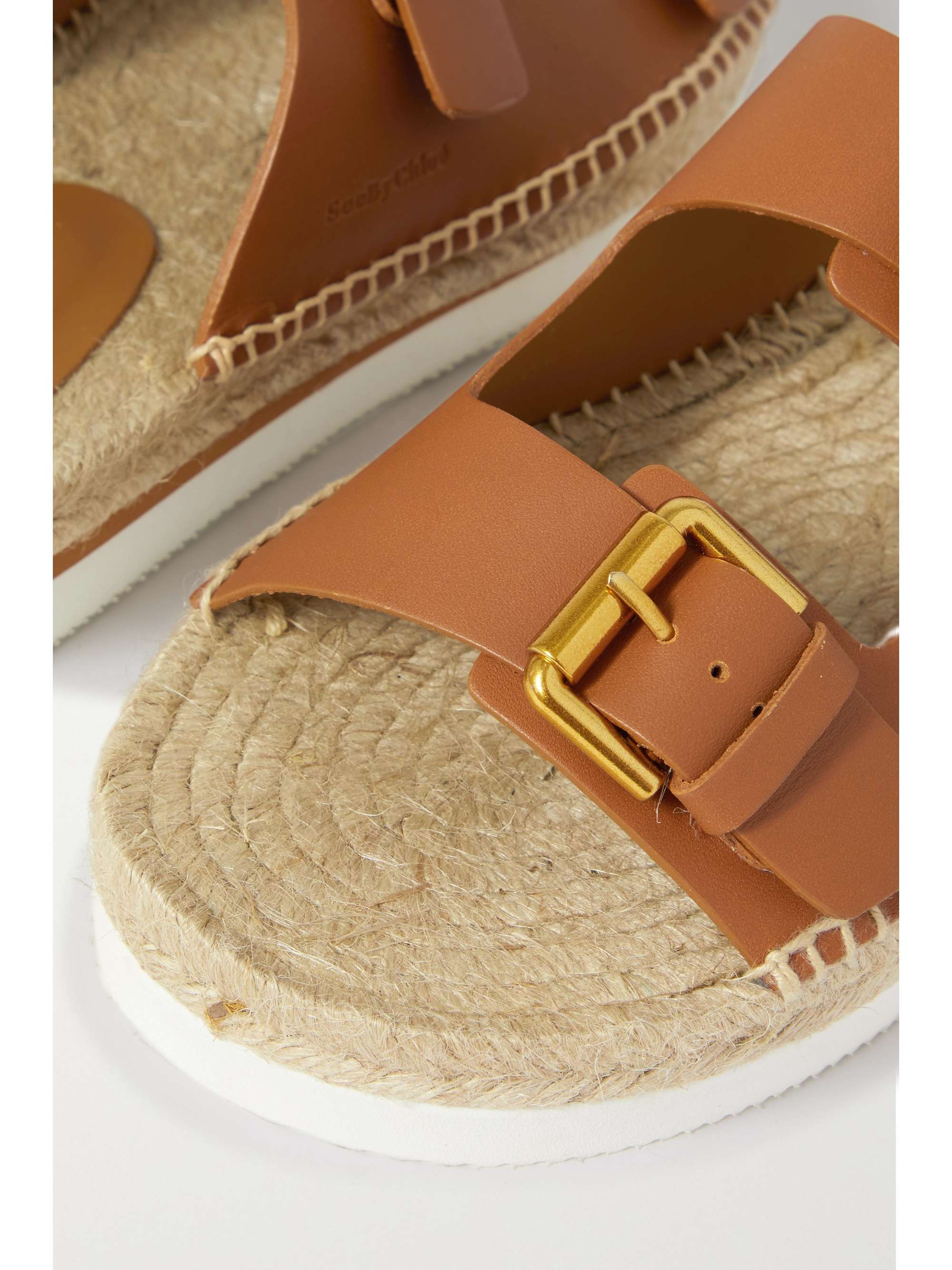 SEE BY CHLOÉ Glyn leather espadrille platform slides