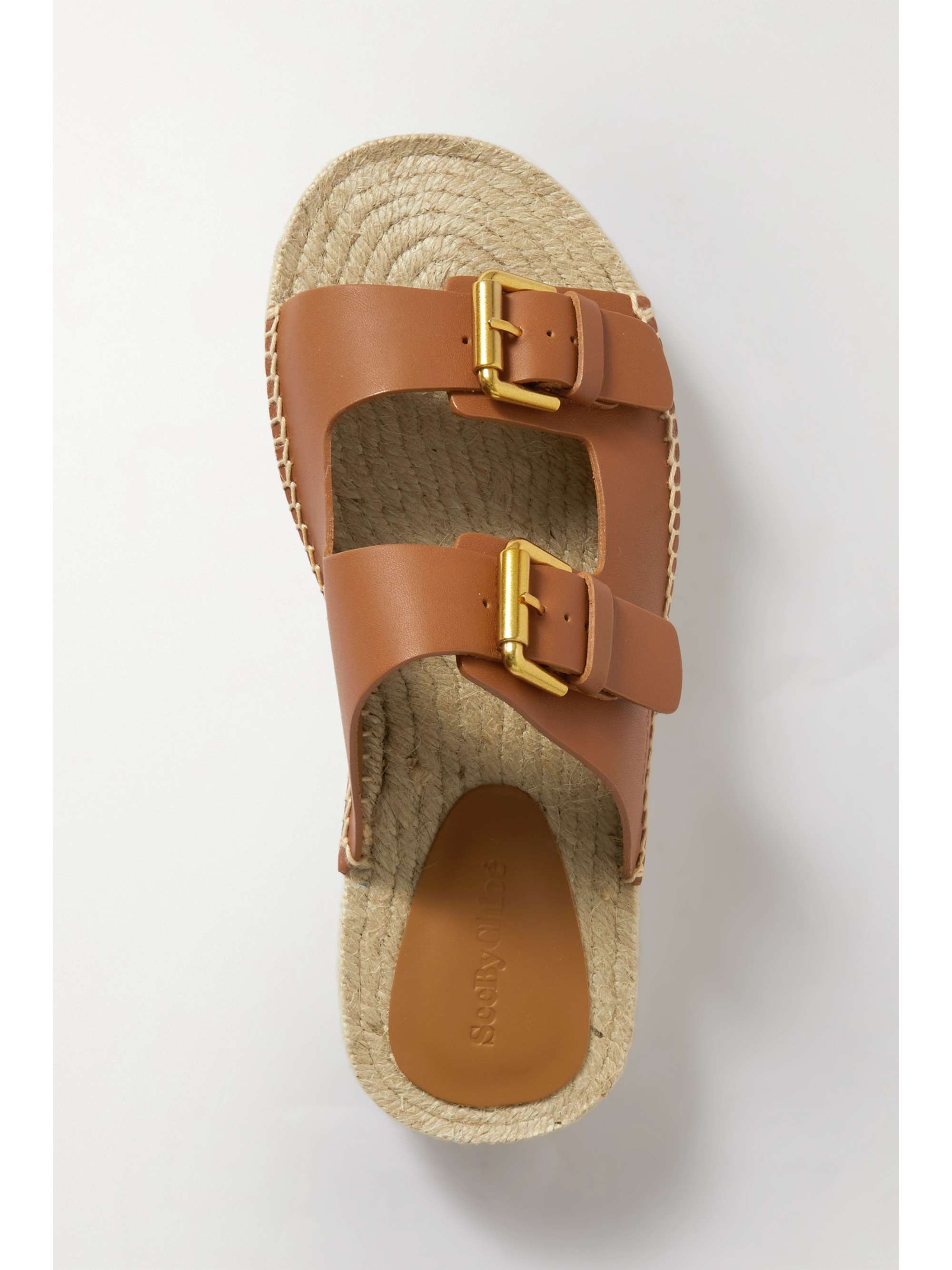 SEE BY CHLOÉ Glyn leather espadrille platform slides