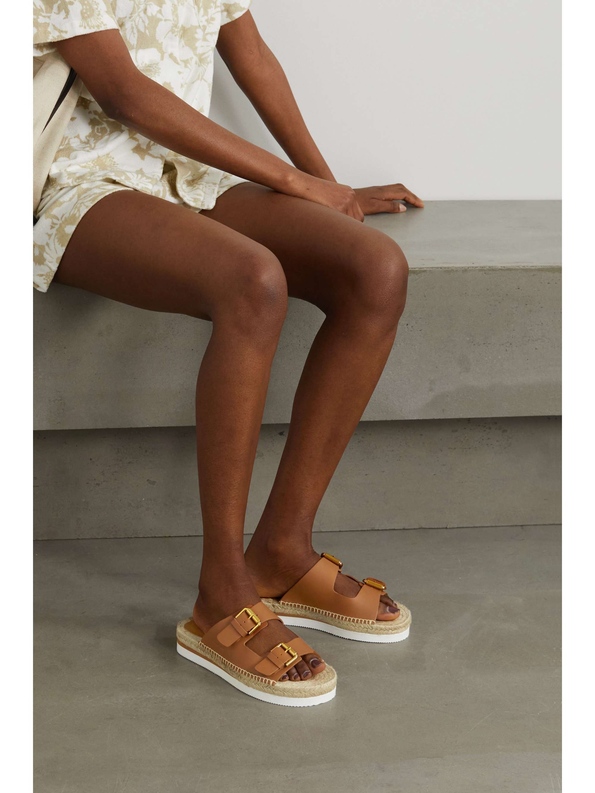 SEE BY CHLOÉ Glyn leather espadrille platform slides