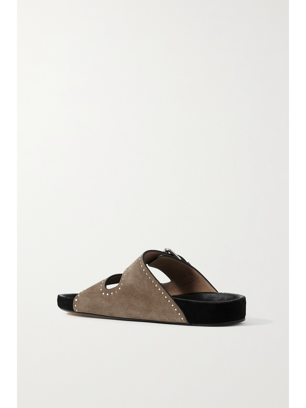 Shop Isabel Marant Lennyo Studded Suede Slides In Brown